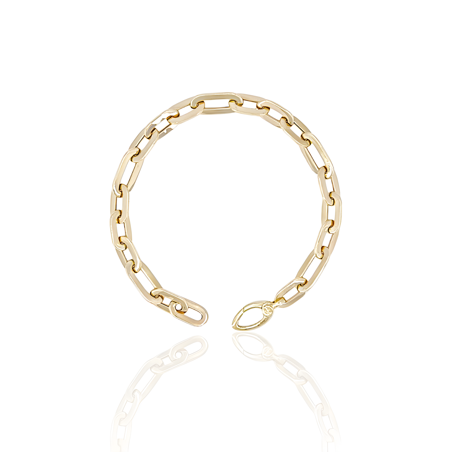 14K Gold Oval Link Bracelet