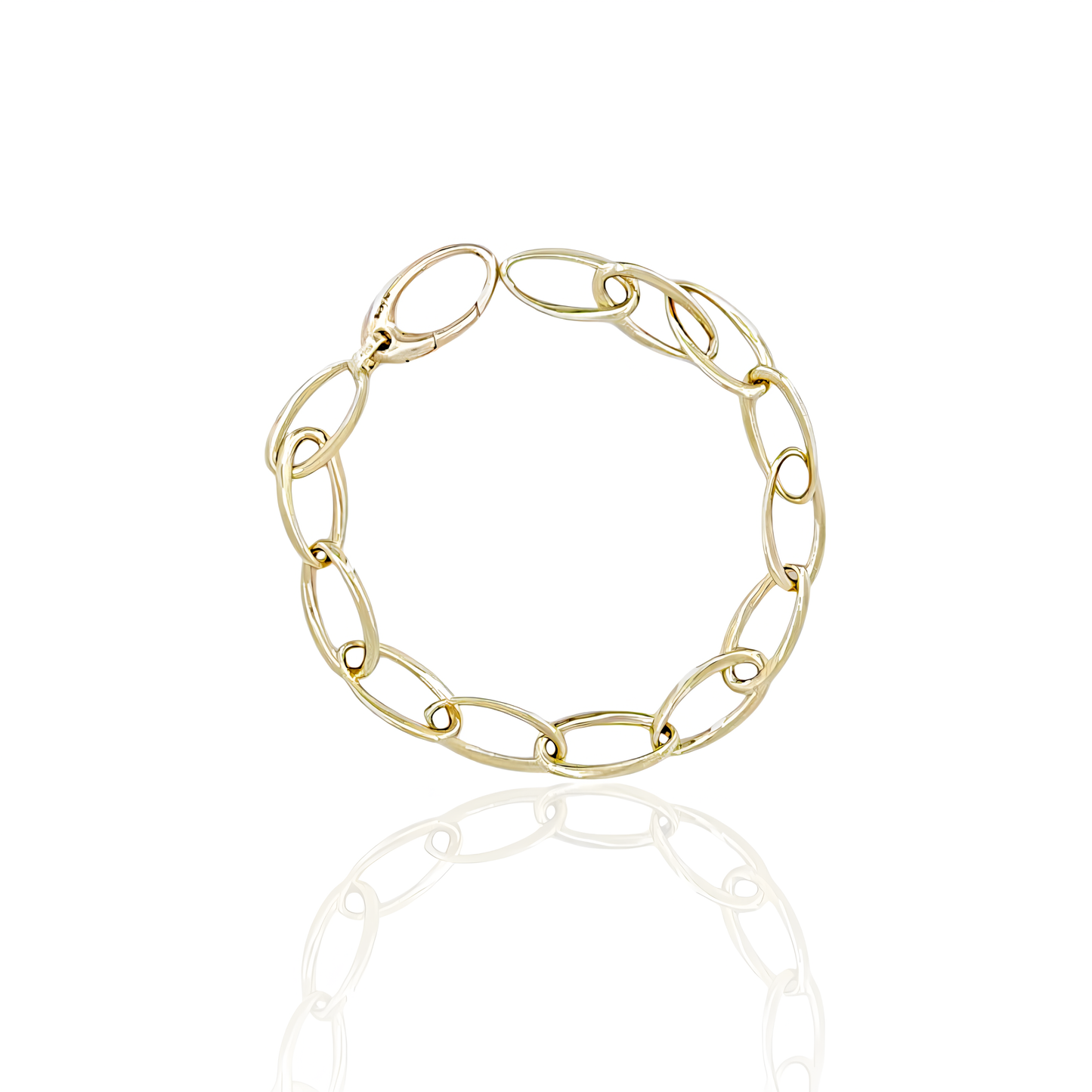 14K Gold Oval Link Bracelet