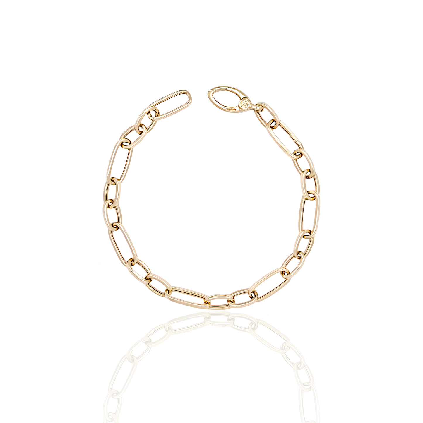 14K Gold Oval Link Bracelet