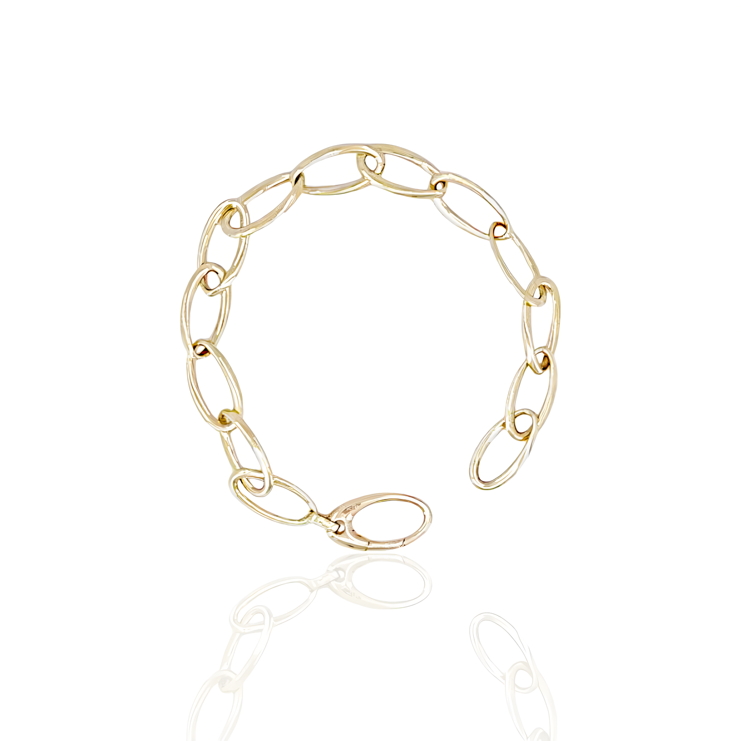 14K Gold Oval Link Bracelet