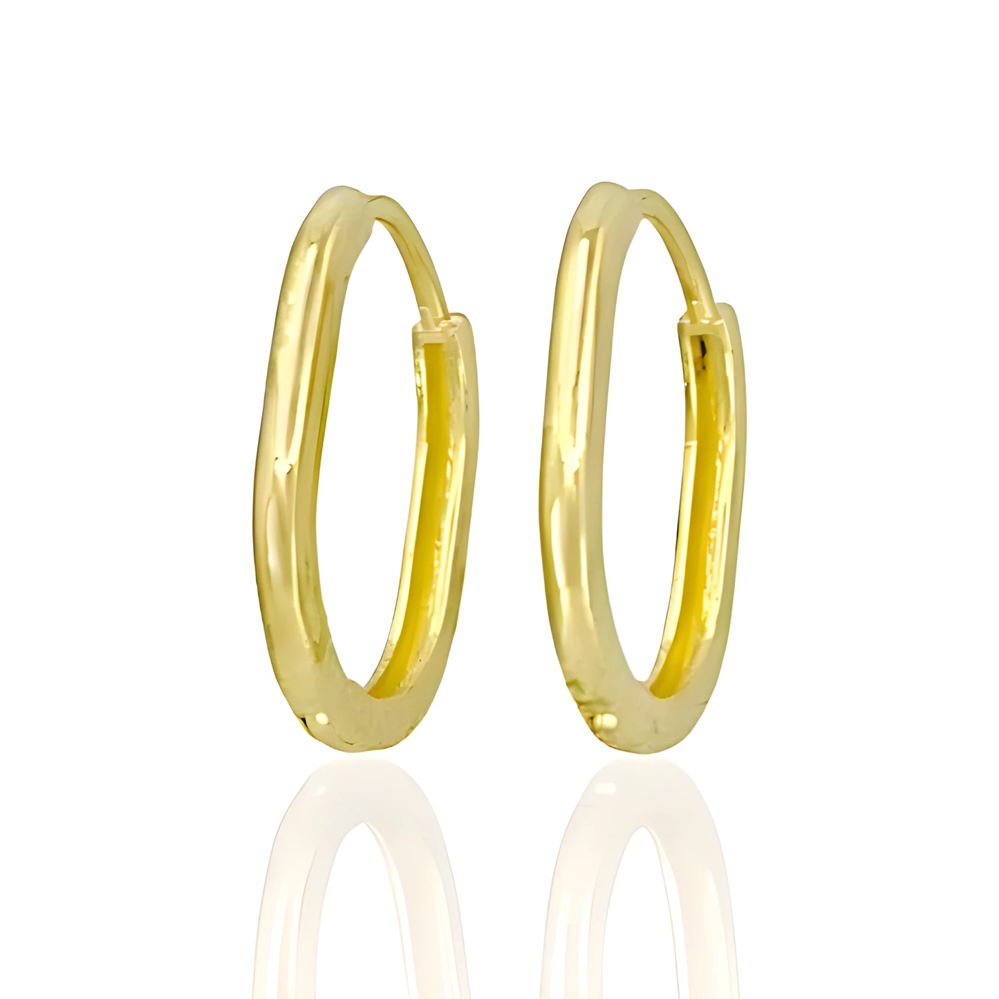 14K Gold Huggie Hoop Earrings