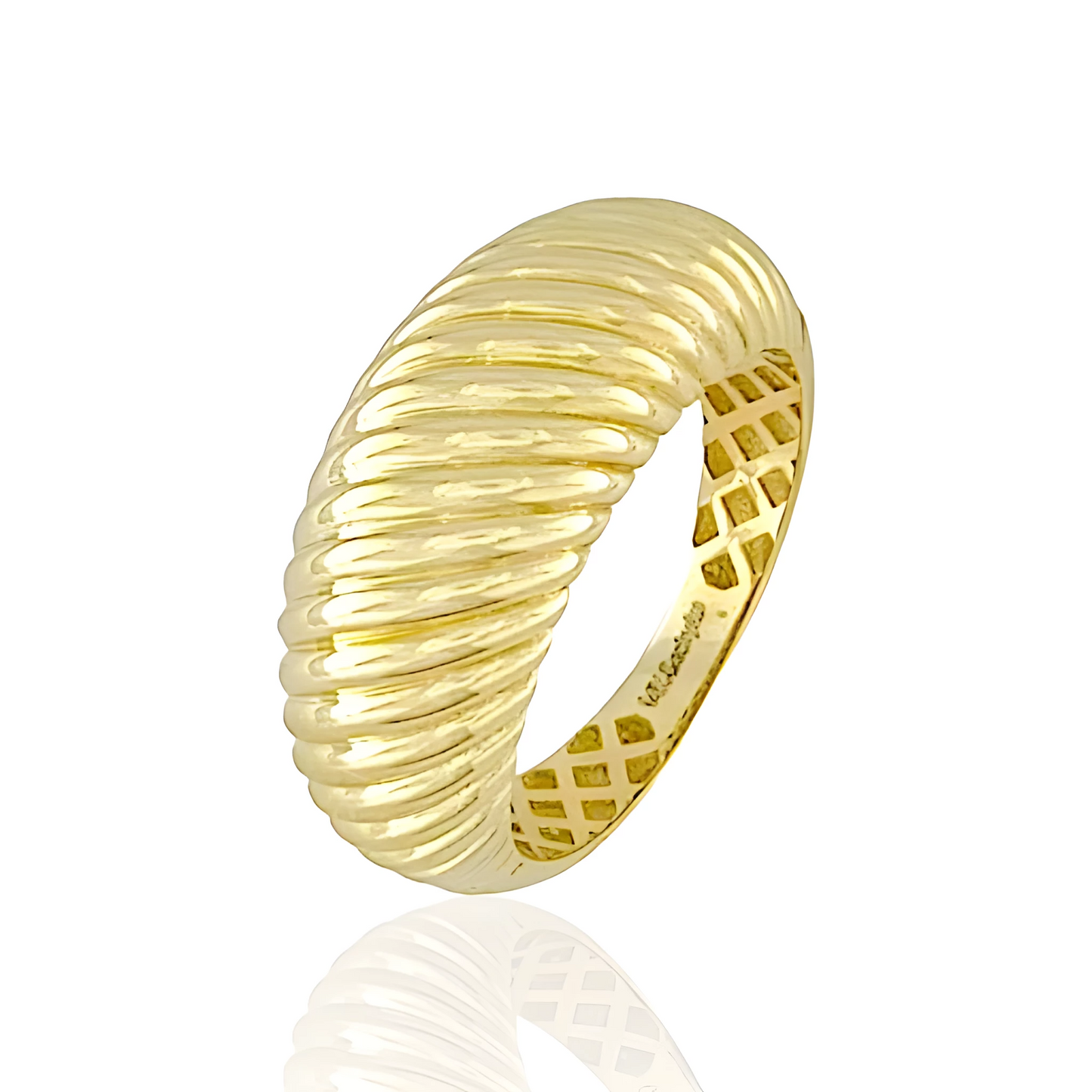 14k Solid Gold Shell Ring