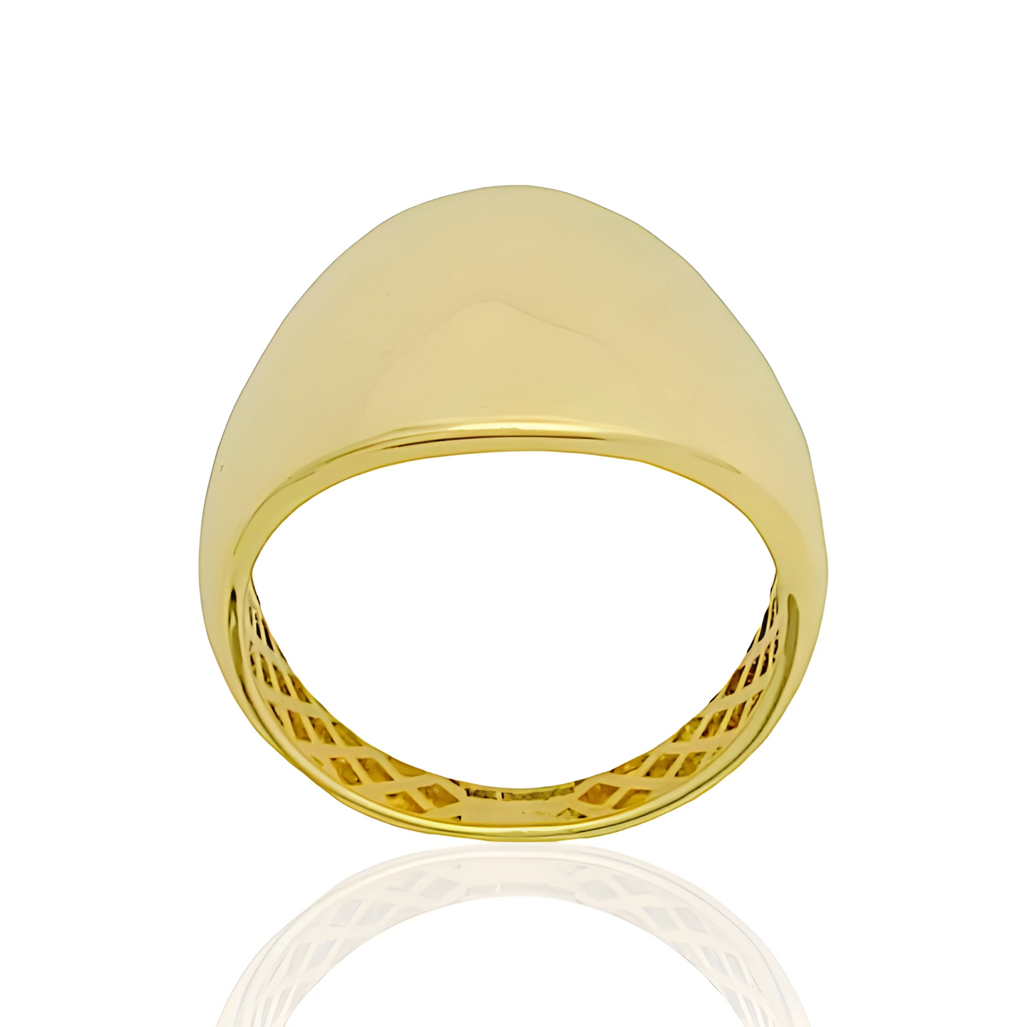 14K Yellow Solid Gold Dome Ring