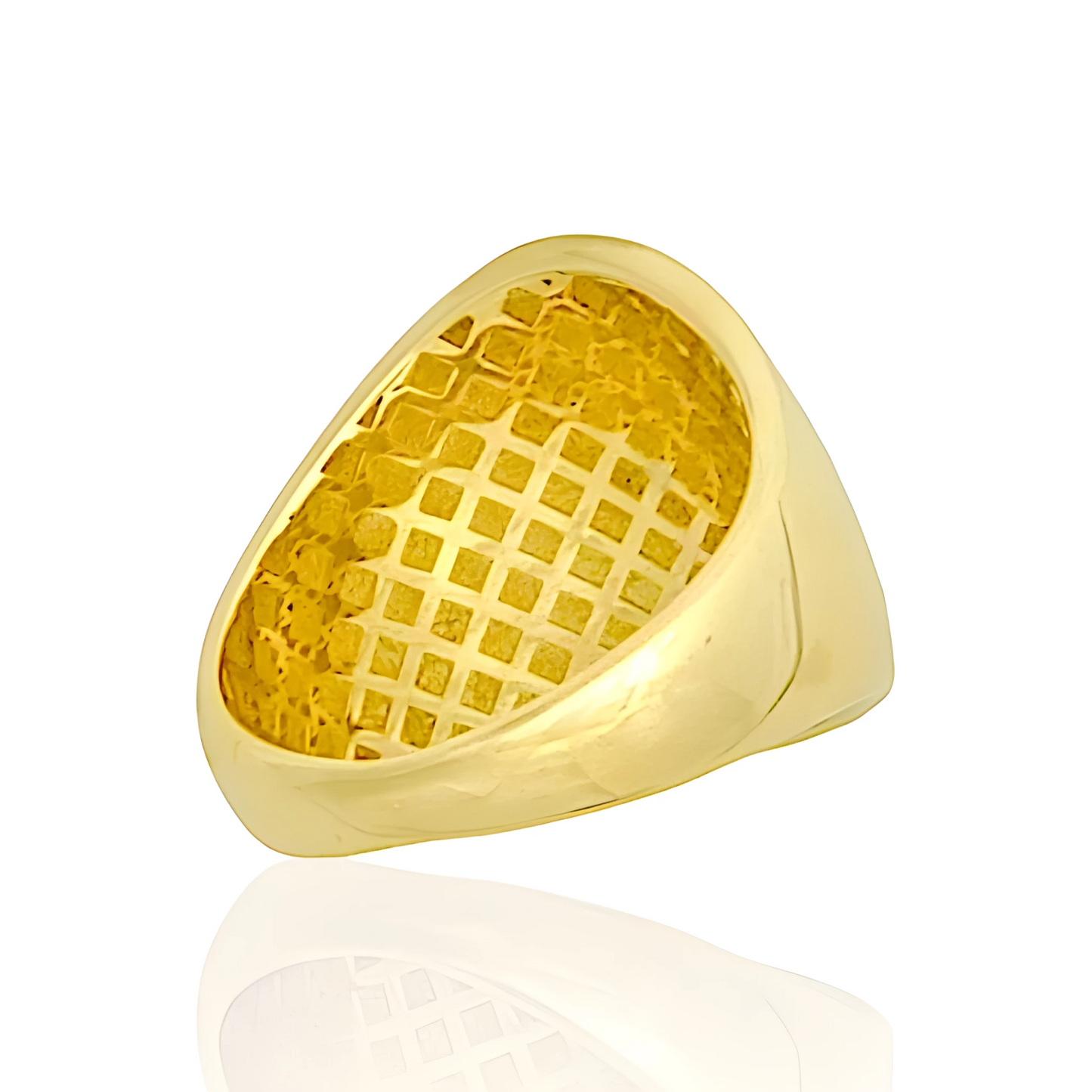 14K Yellow Solid Gold Dome Ring