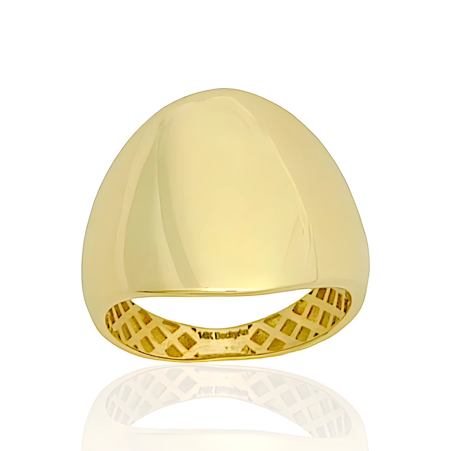 14K Yellow Solid Gold Dome Ring