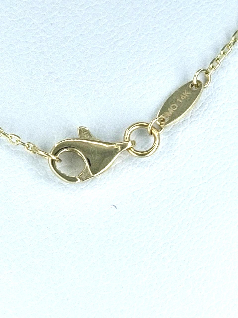 14K Gold Necklace with Heart Shaped Enamel