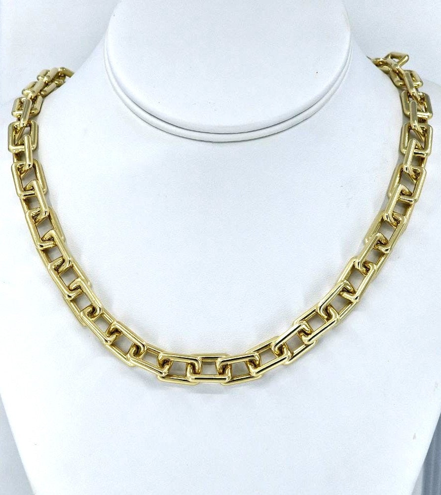 14k Yellow Solid Gold Box Link Chain