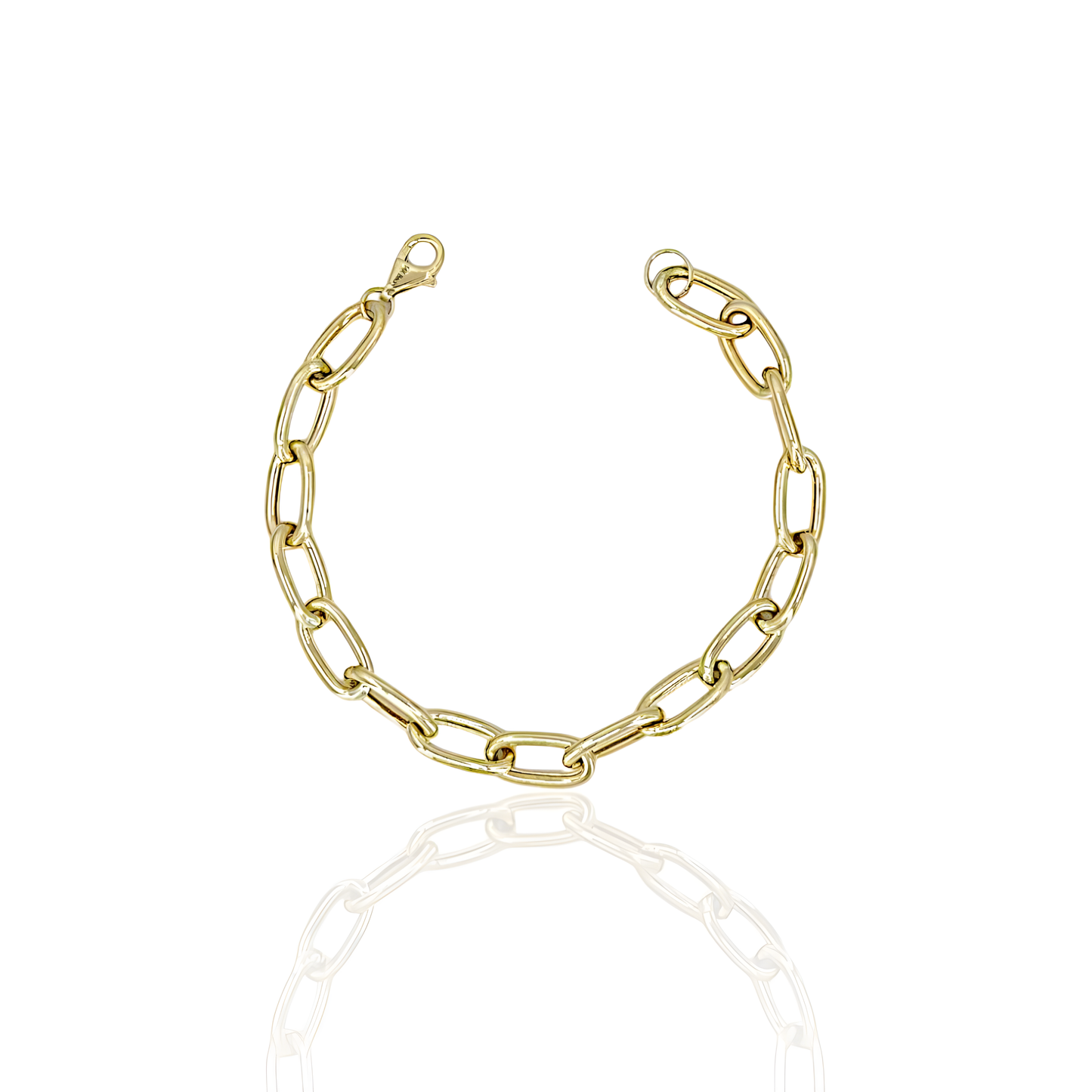 14K Gold PaperClip Cable Bracelet