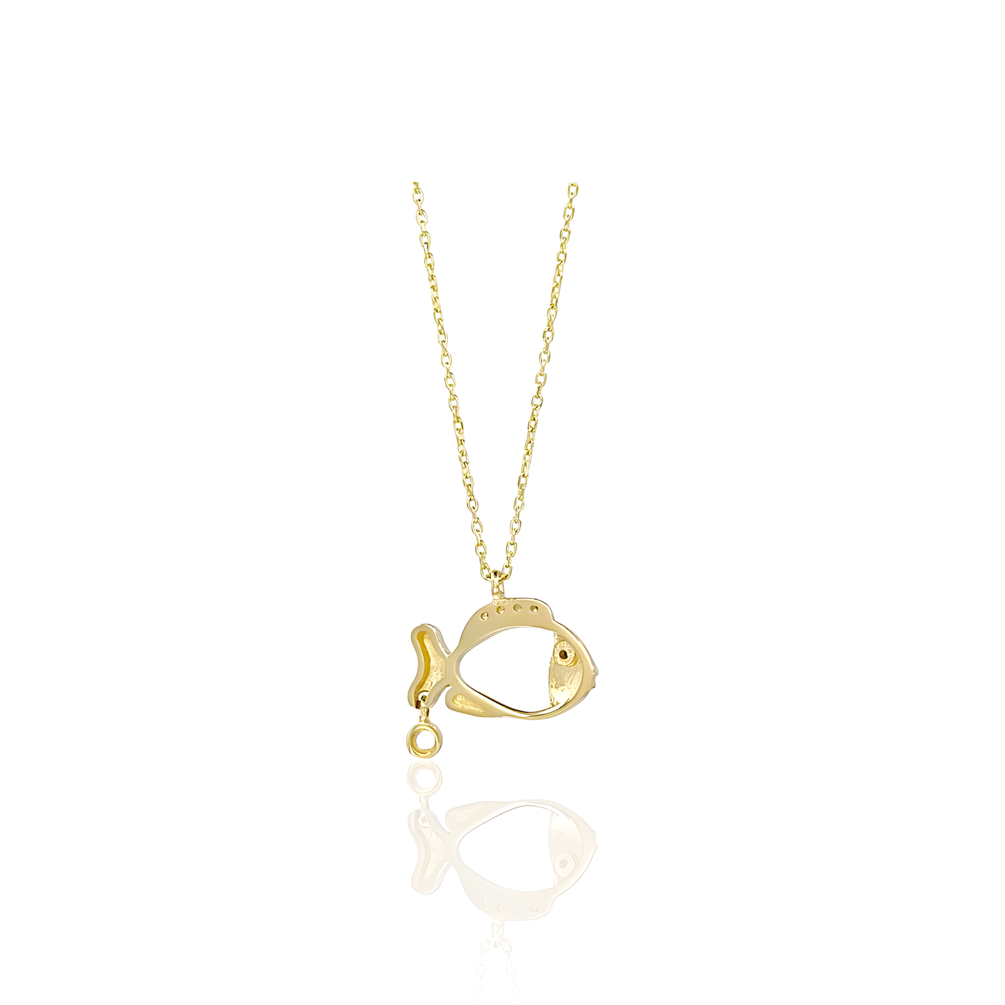 14K Gold Fish Necklace