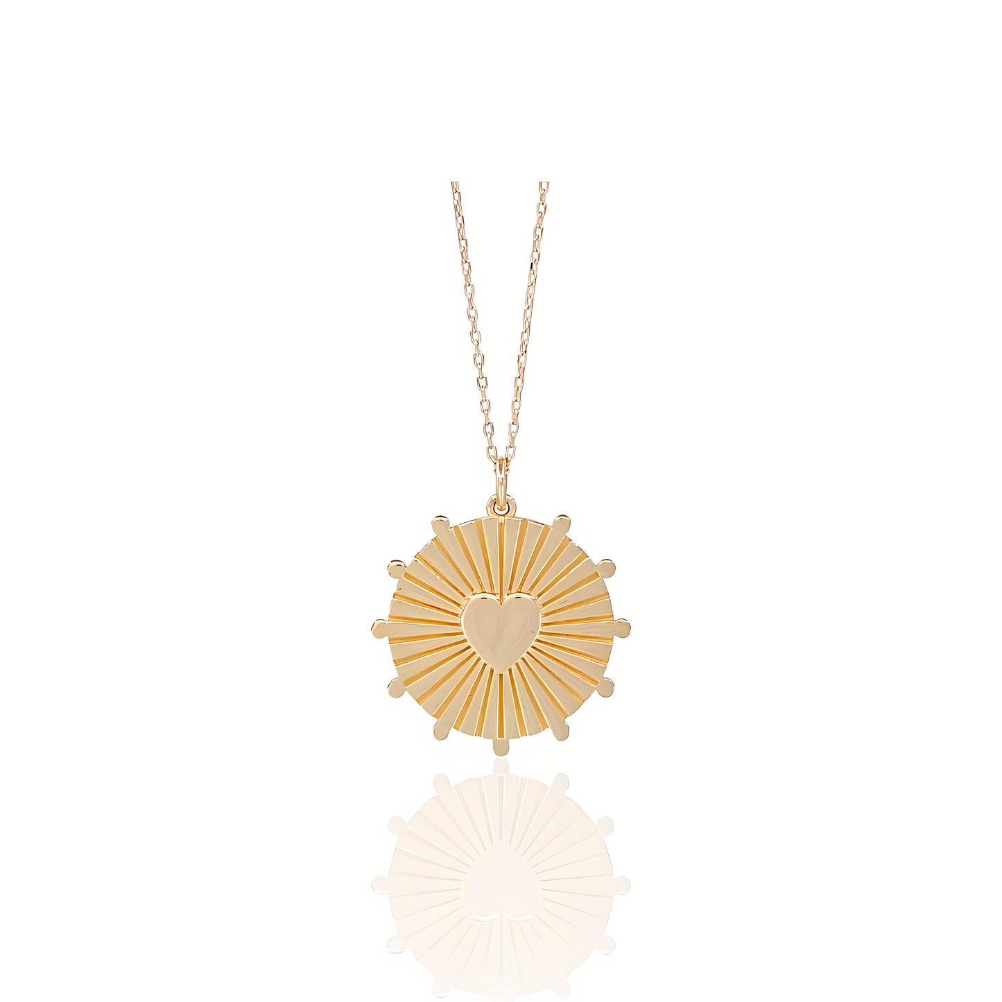 14K Gold Luminoso Heart Disc Necklace