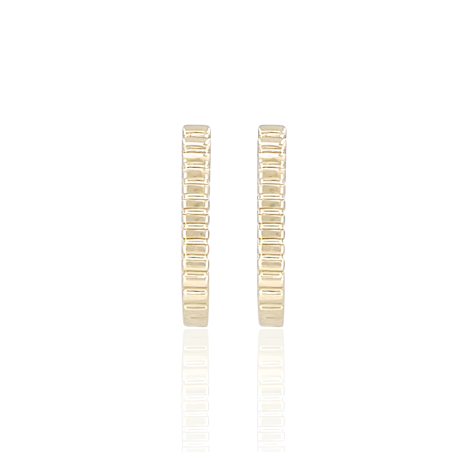 14K Notched Paper Clip Earrings