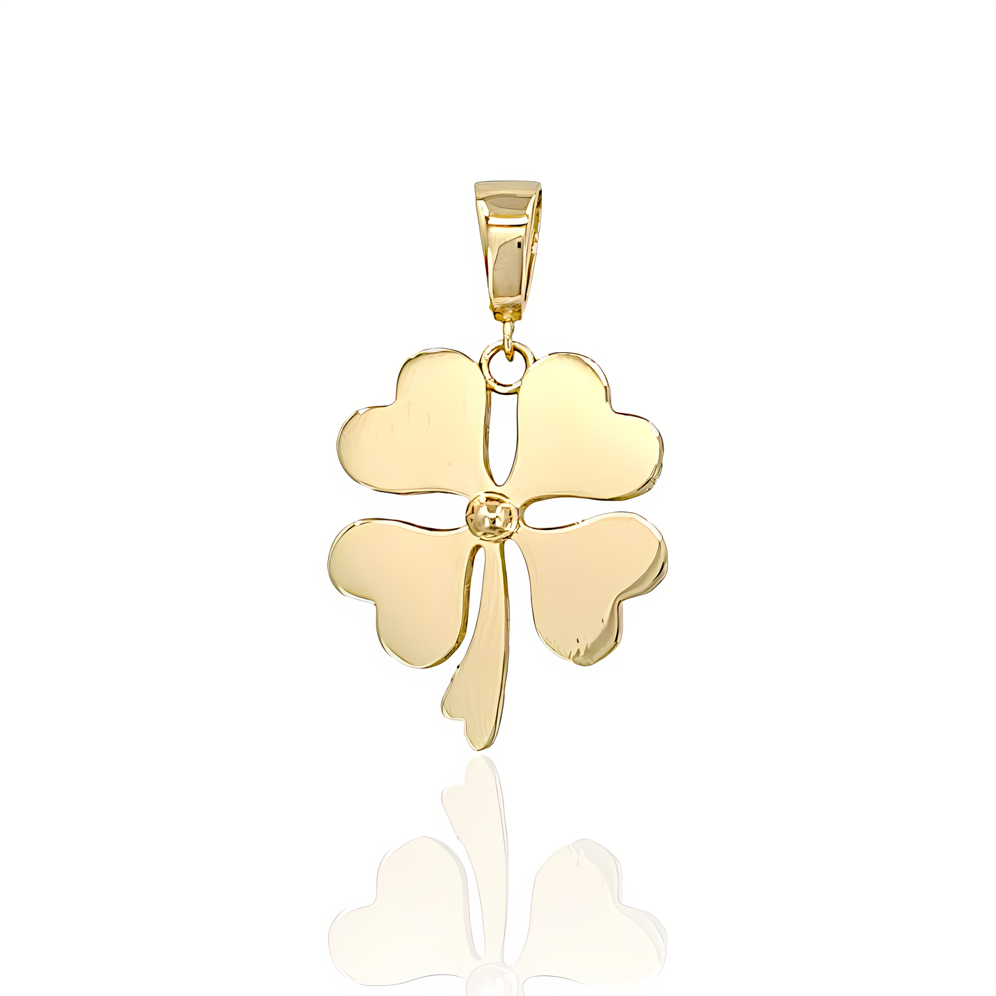 14K Gold Clover Charm Pendant