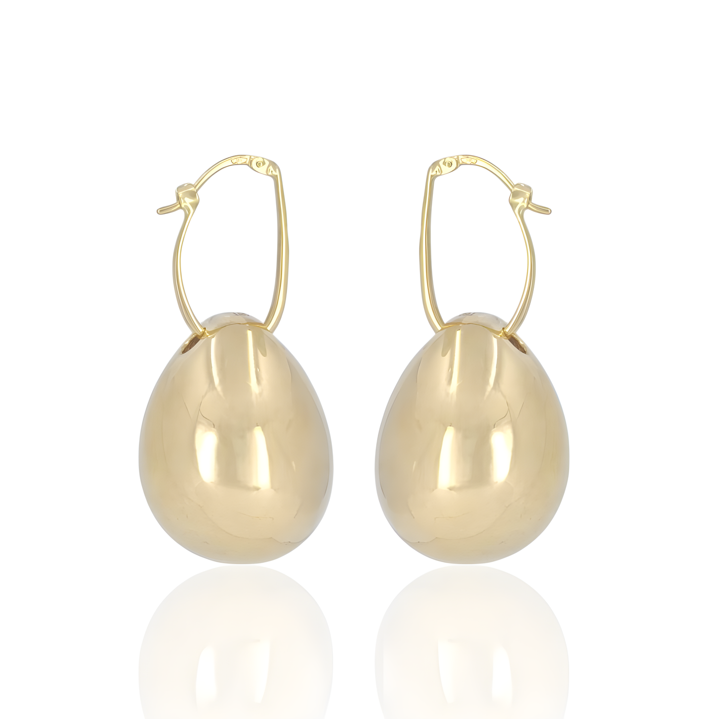 18K Gold Barrel Earrings