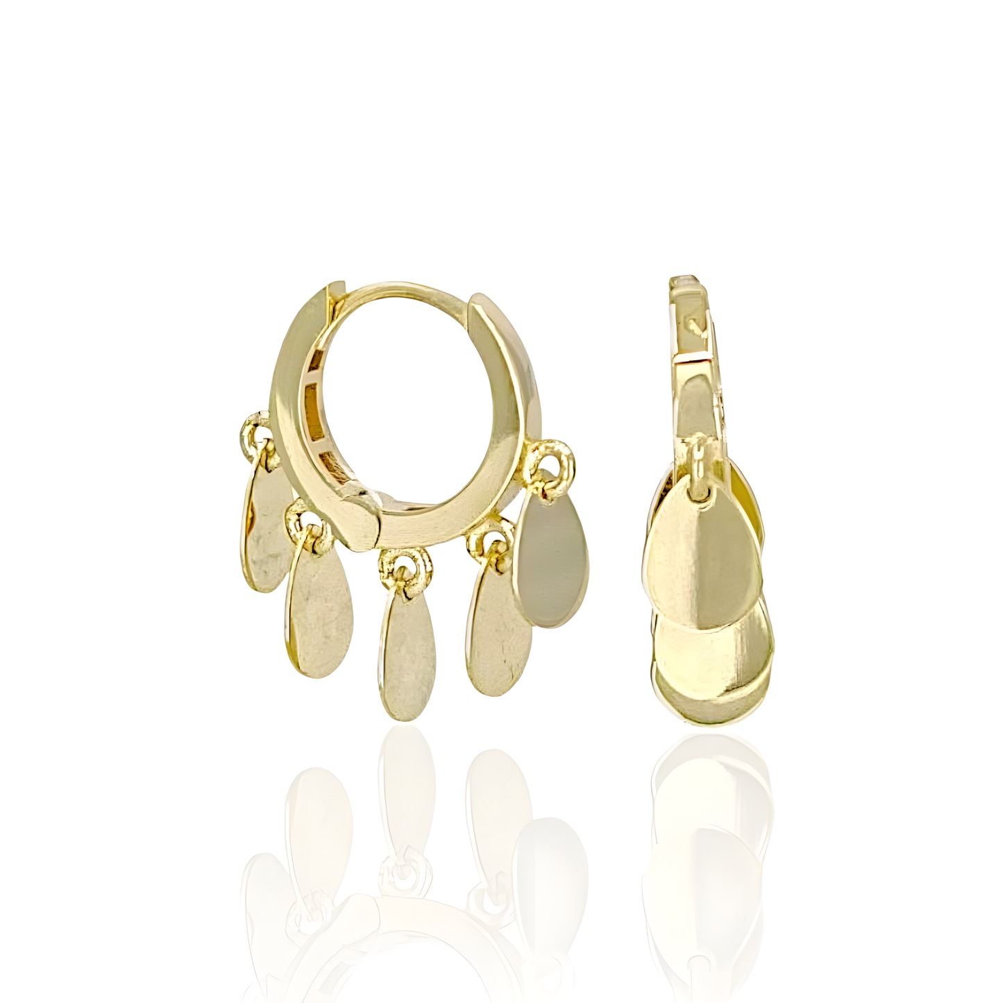 14K Gold Almond Earrings