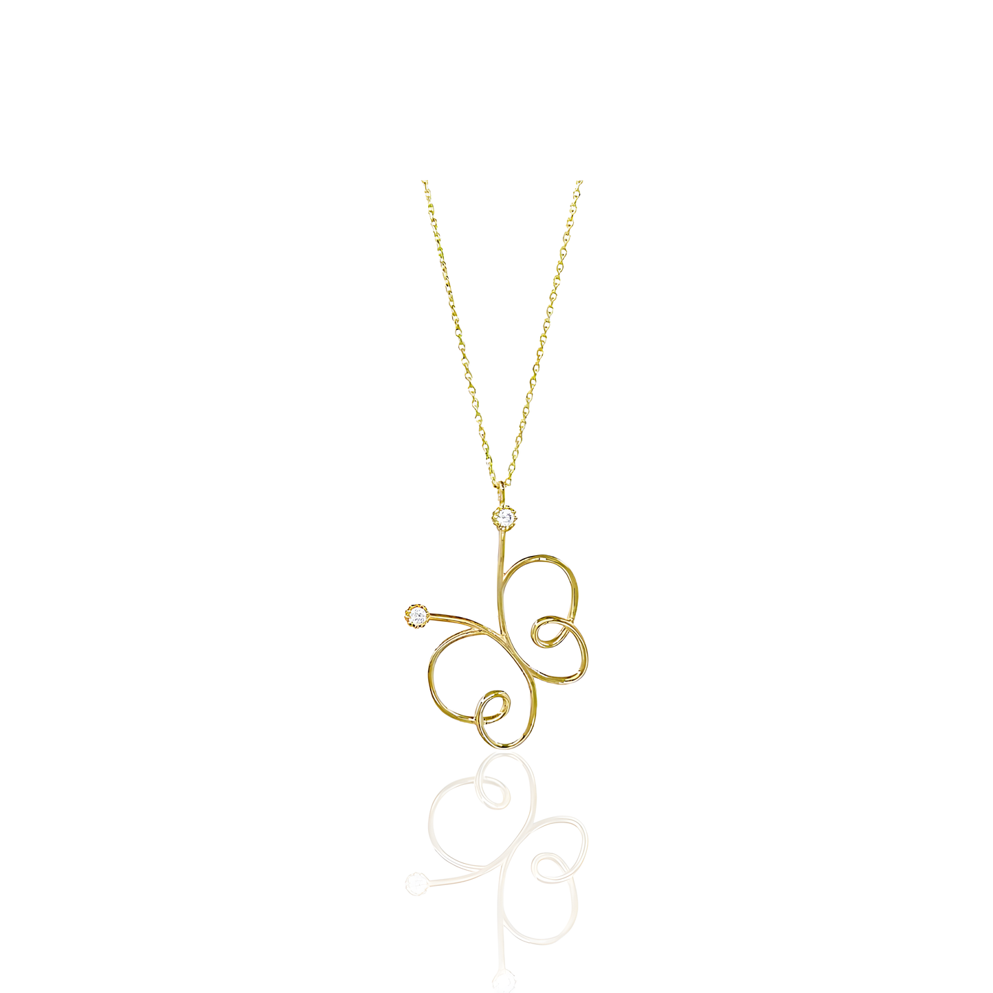 14K Gold Butterfly Necklace