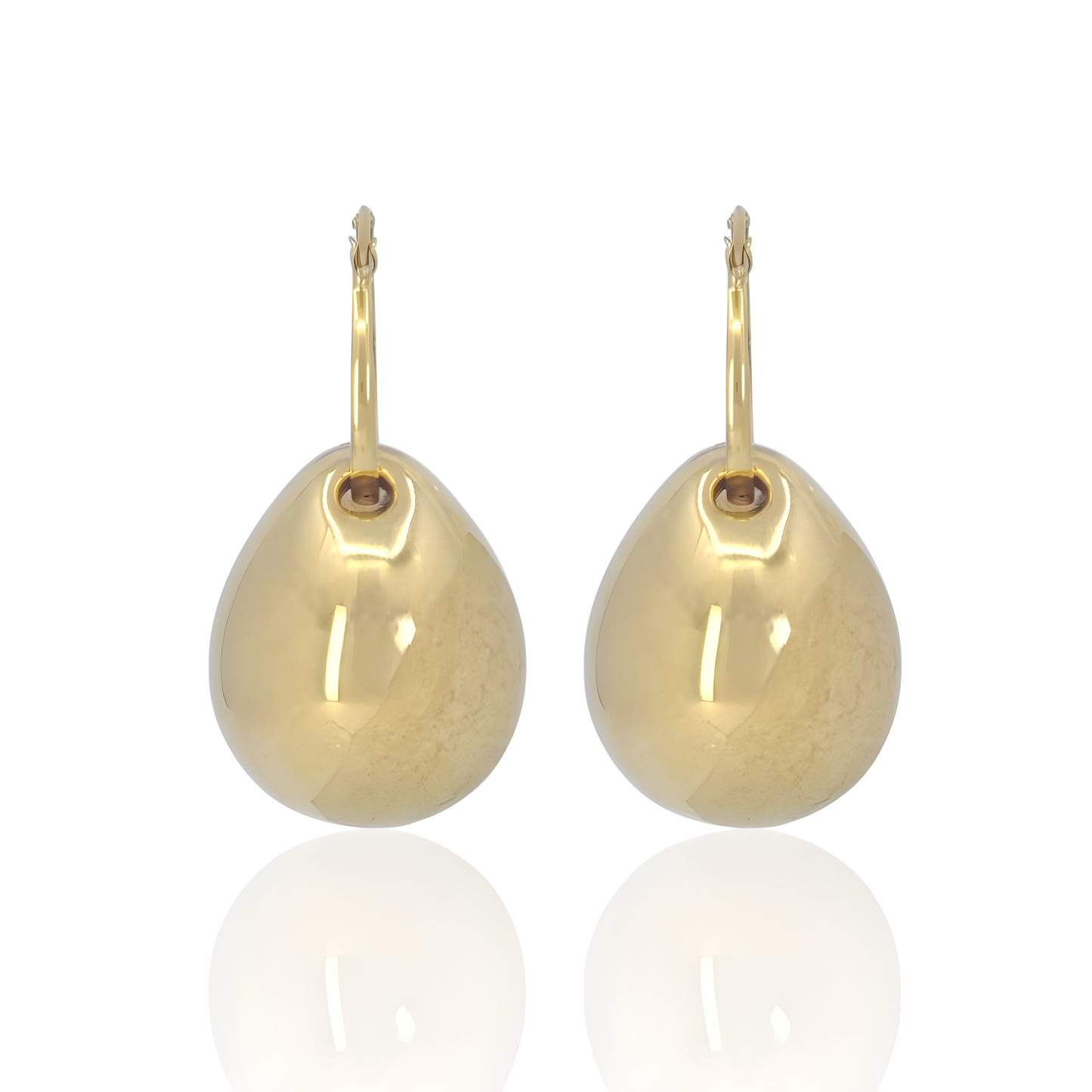 18K Gold Barrel Earrings