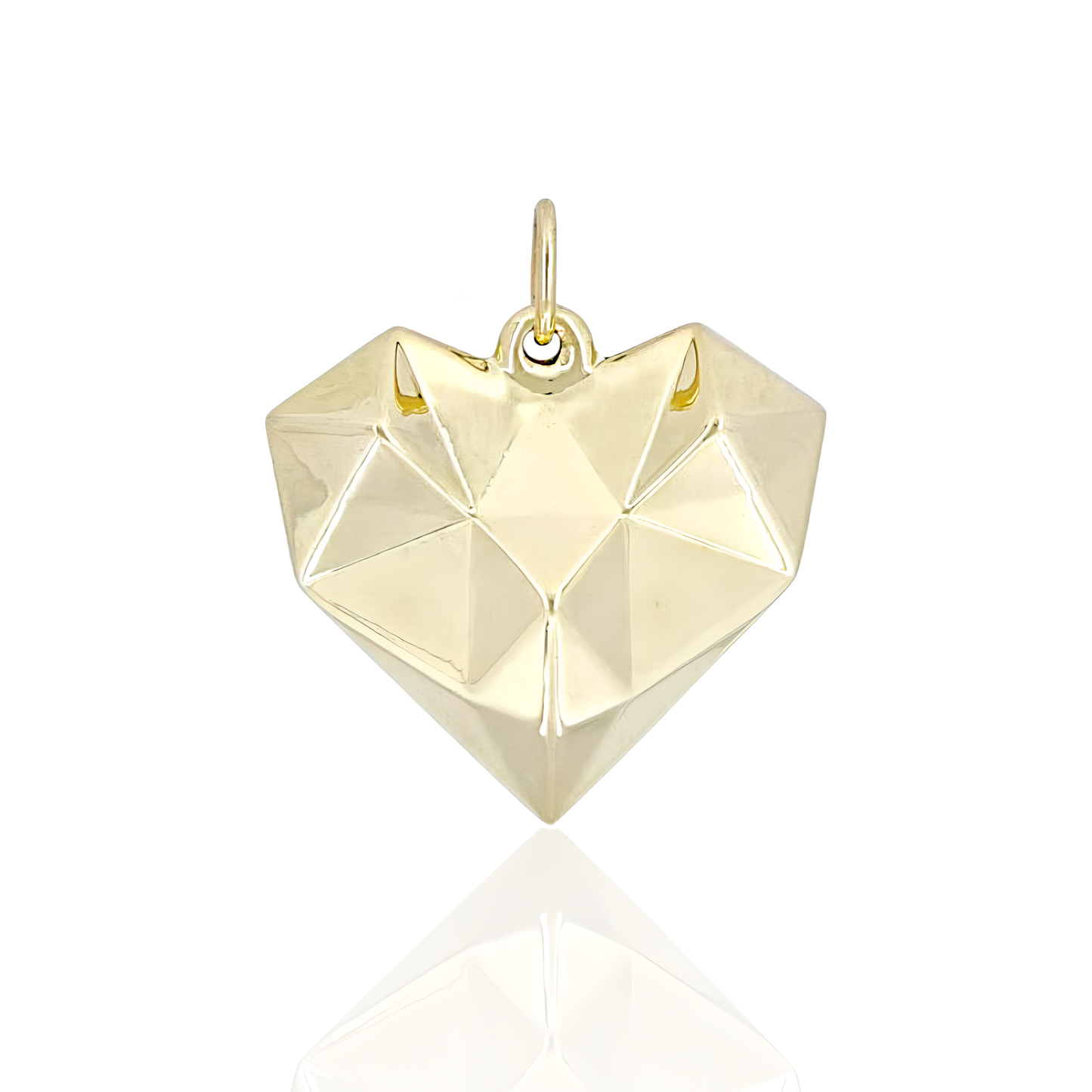 14K Gold Heart Made of Different Sides Pendant