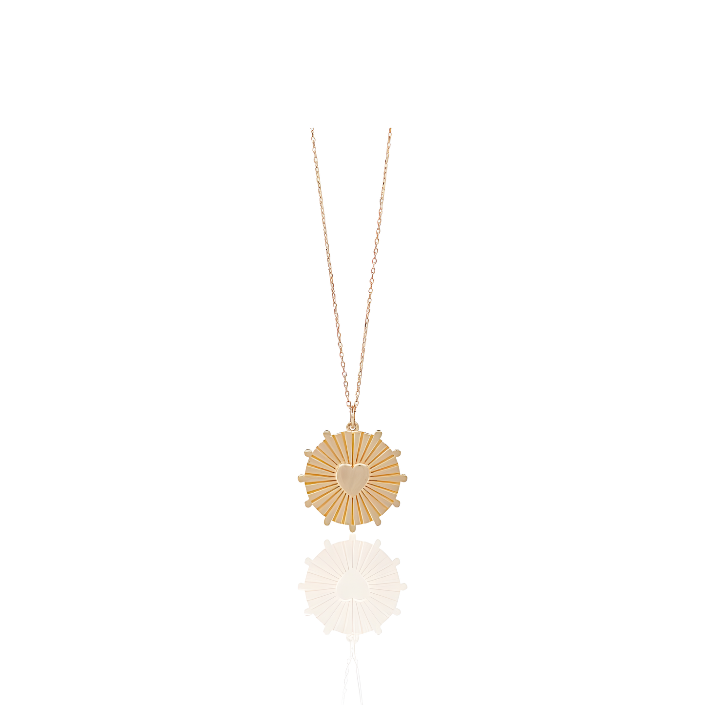 14K Gold Luminoso Heart Disc Necklace