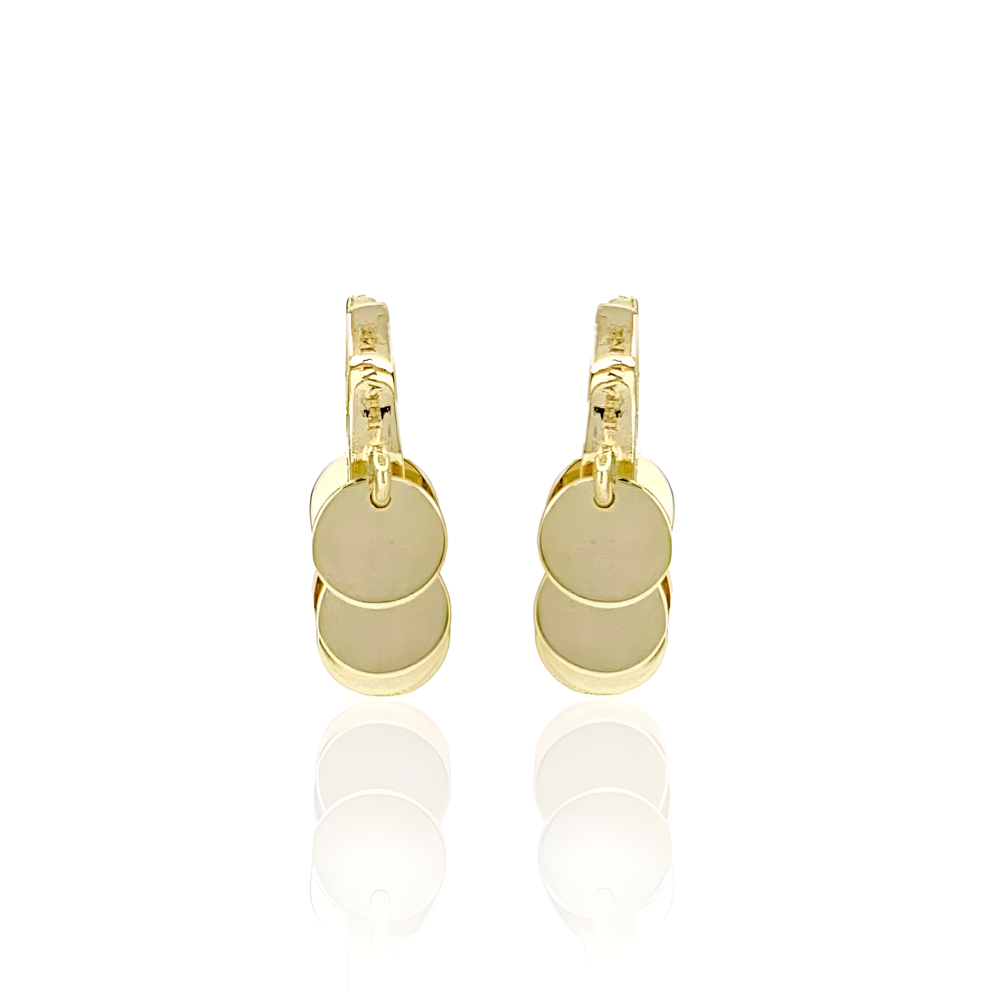 14K Gold Round Earrings