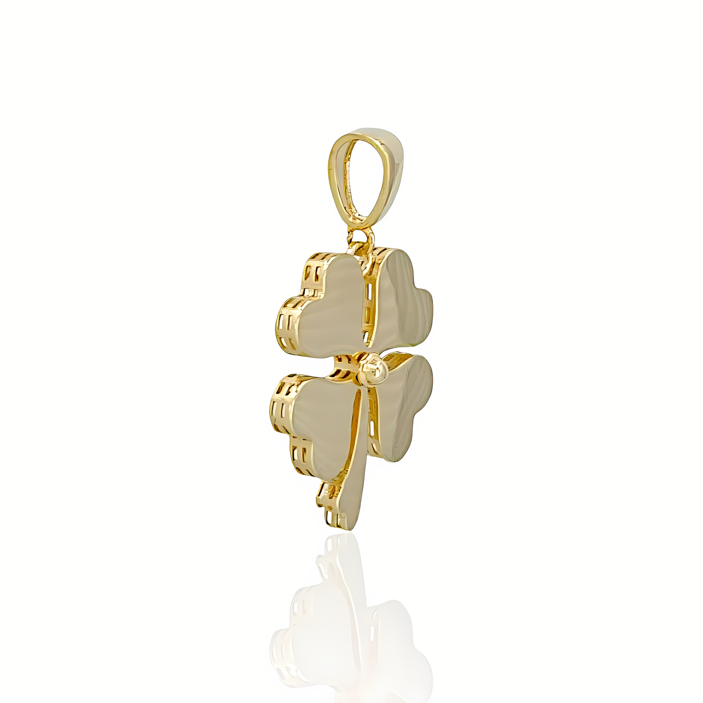 14K Gold Clover Charm Pendant