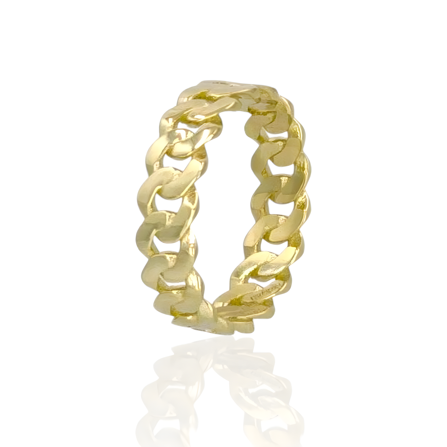 14K Gold Curb Cuban Ring