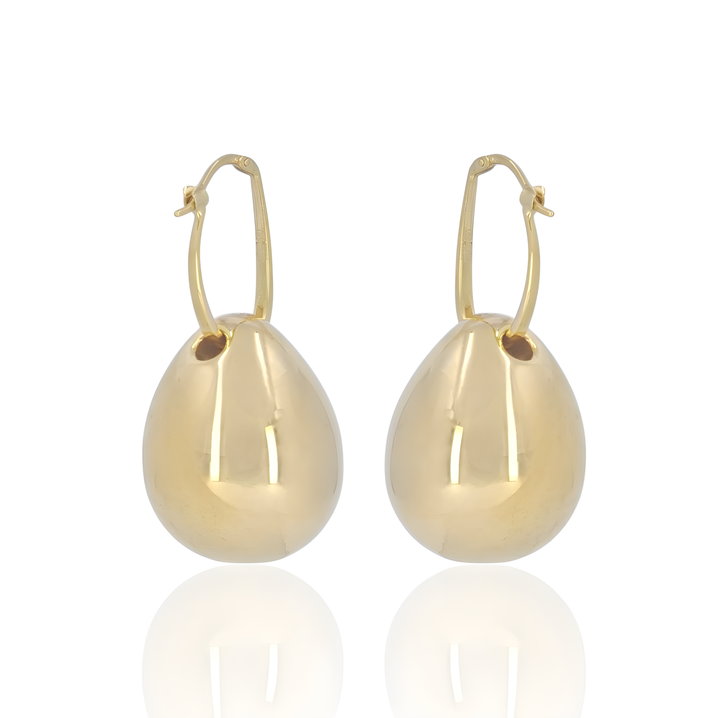 18K Gold Barrel Earrings