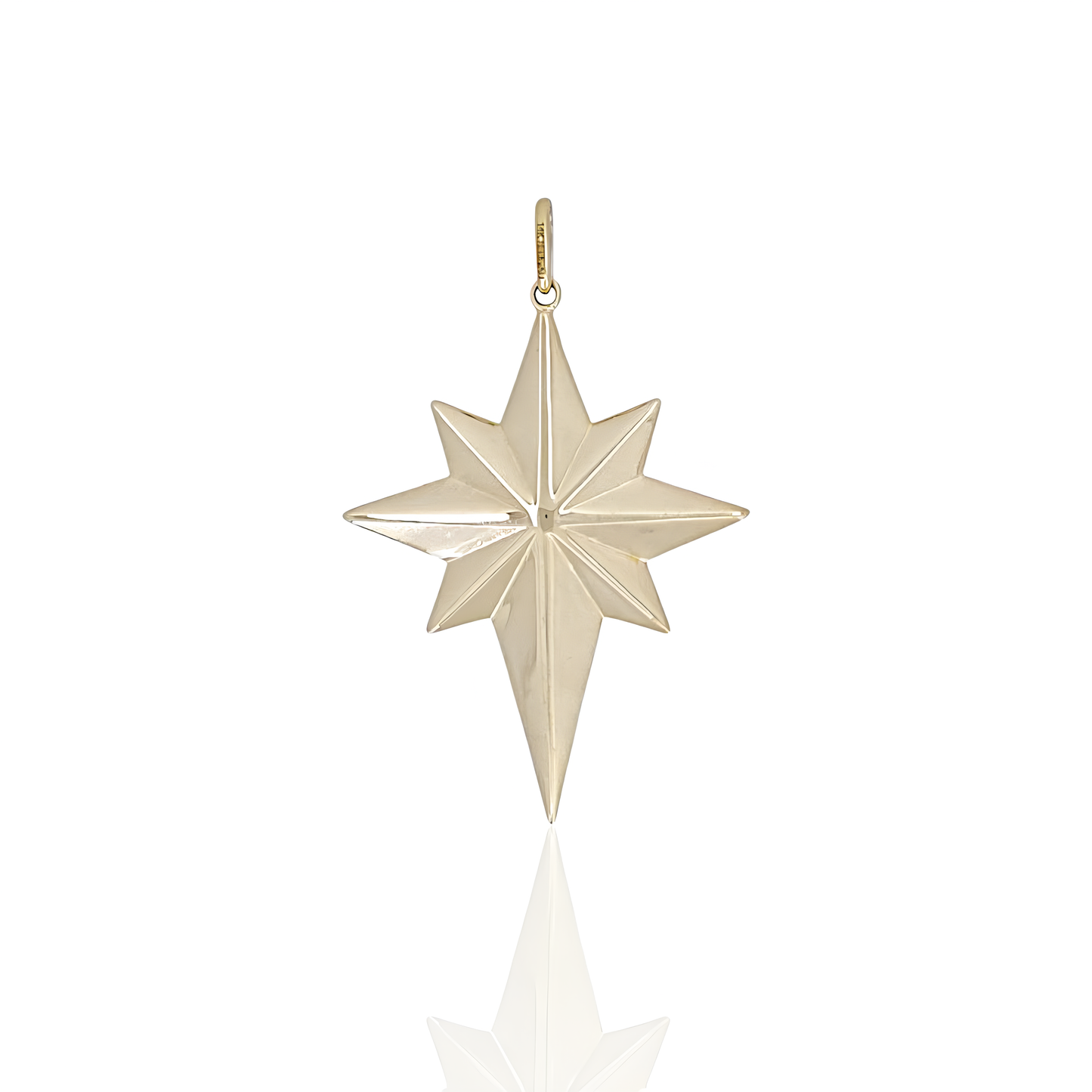 14K Gold North Star Pendant