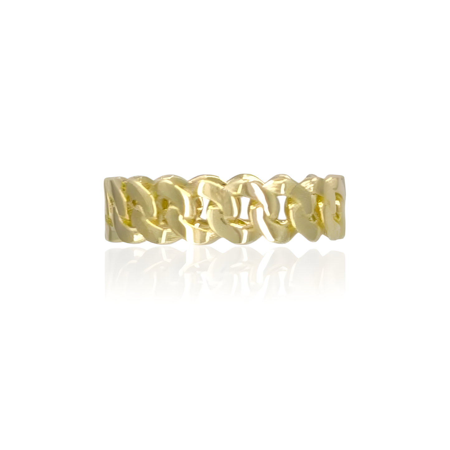 14K Gold Curb Cuban Ring