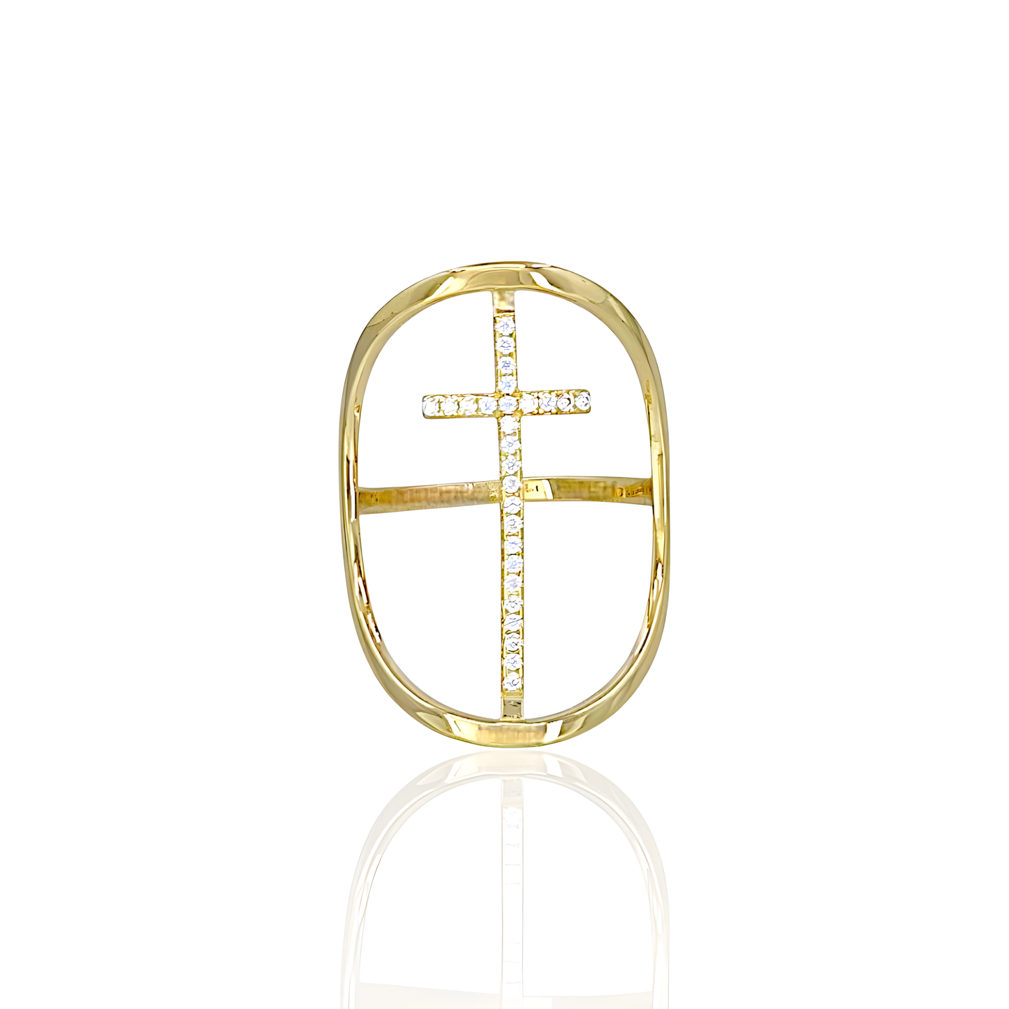 14K Gold Cross Ring