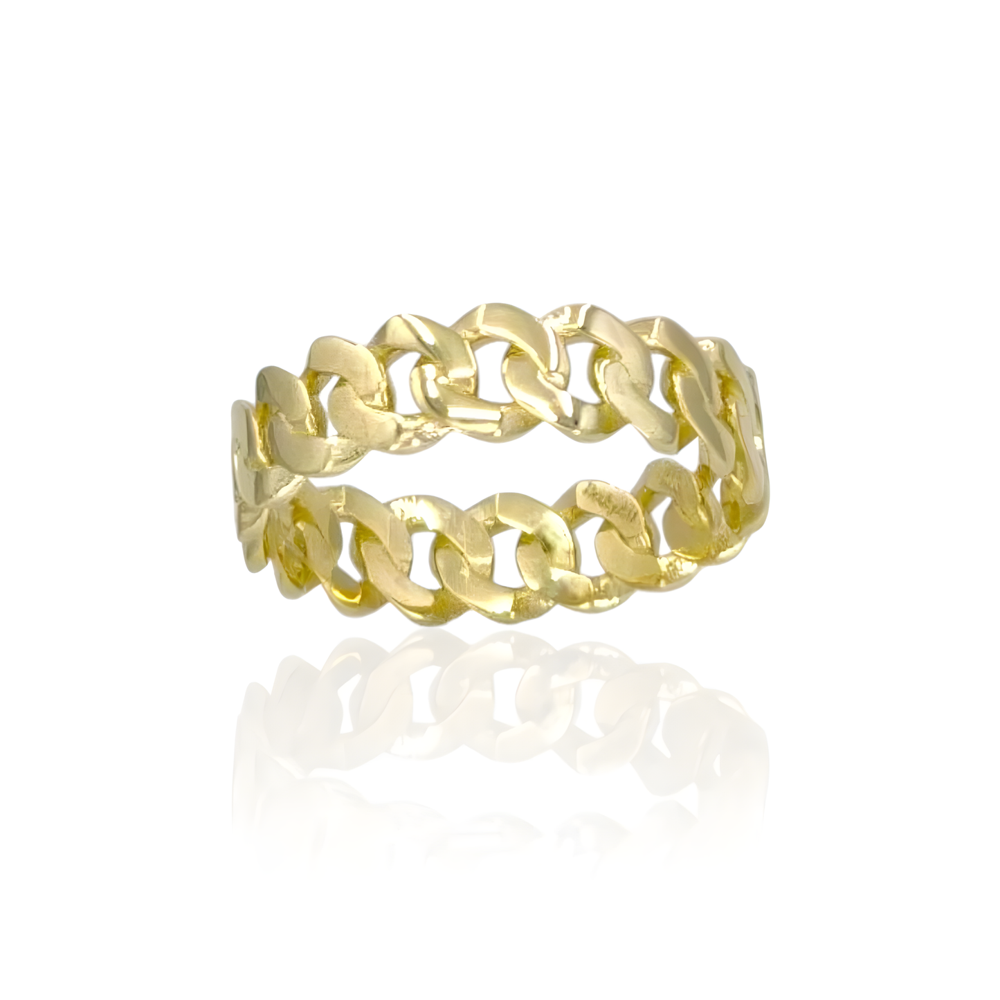 14K Gold Curb Cuban Ring