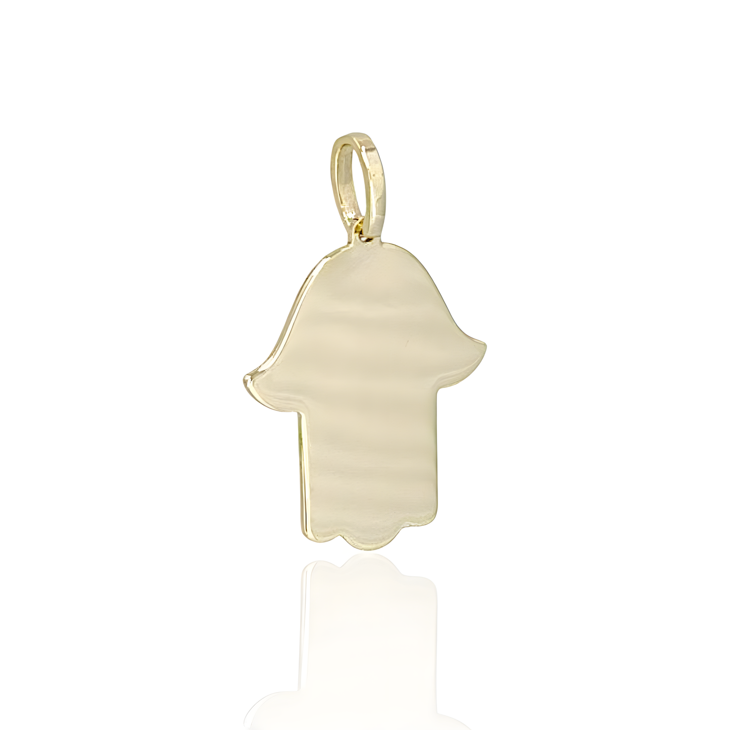 14K Gold Plain Flat CHAI Charm Pendant