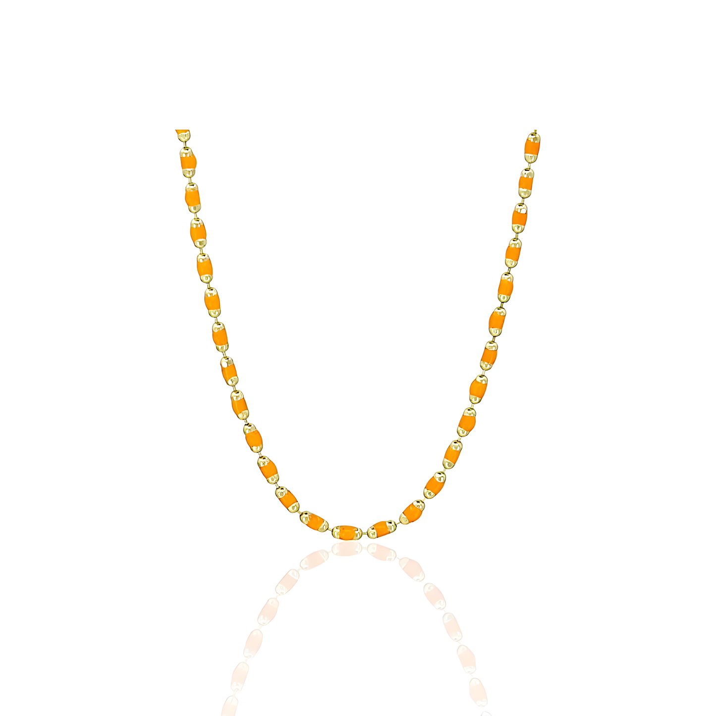 14K Gold Beaded Italian Chain Necklace