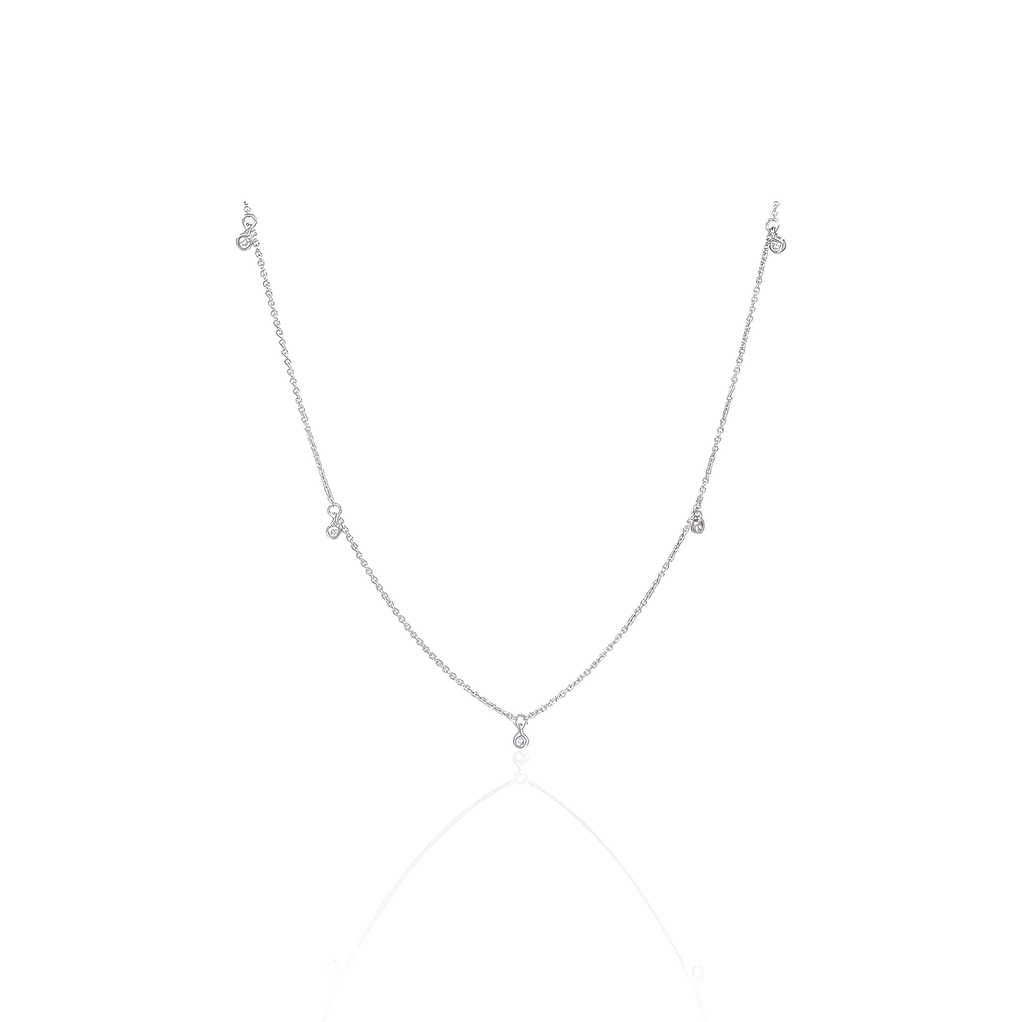 14K Gold Cable Chain Necklace with Natural Diamonds