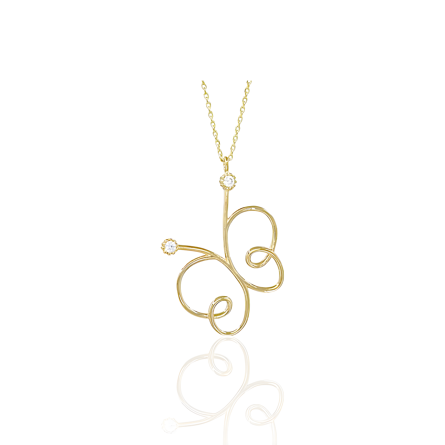 14K Gold Butterfly Necklace
