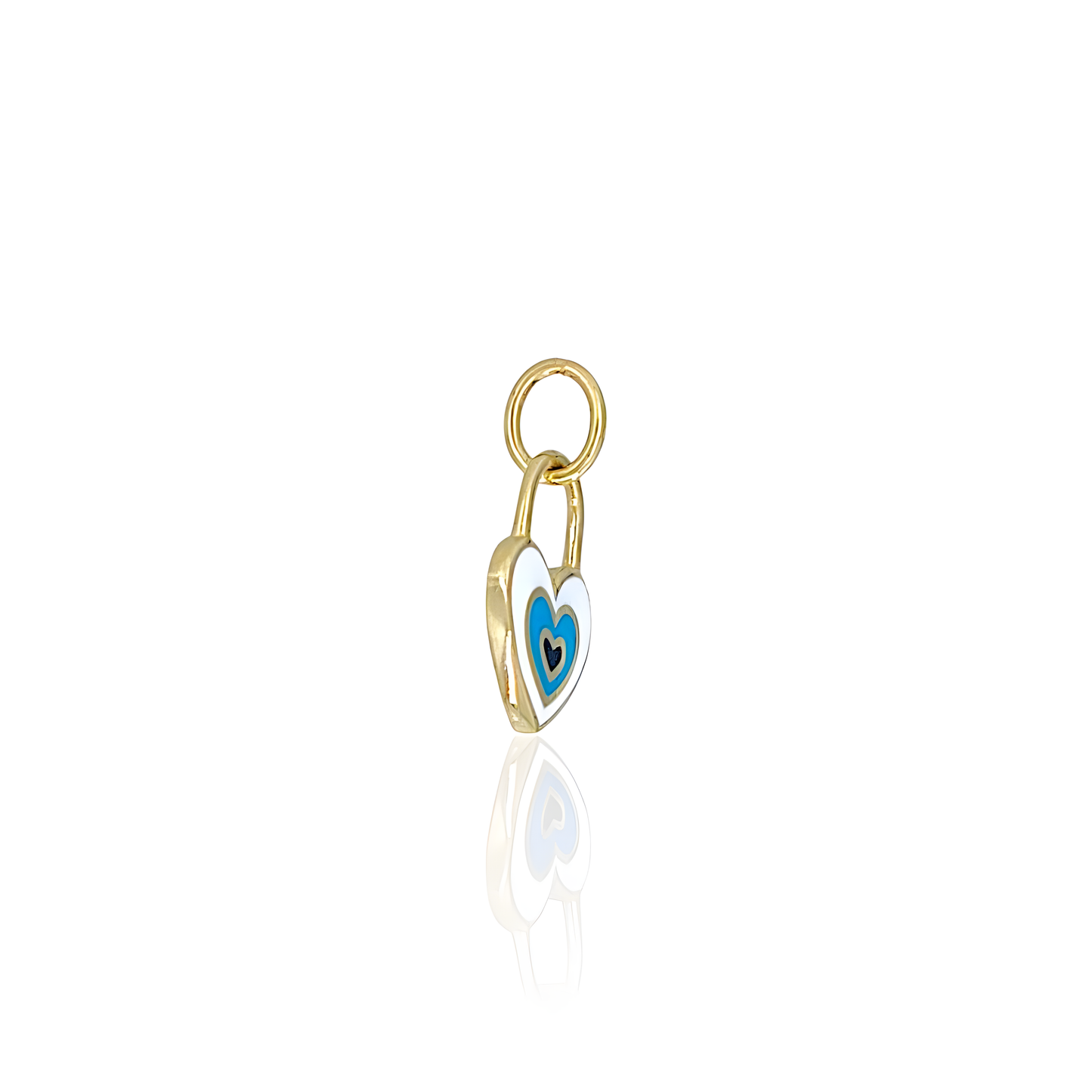 14K Gold Heart Colored Pendant