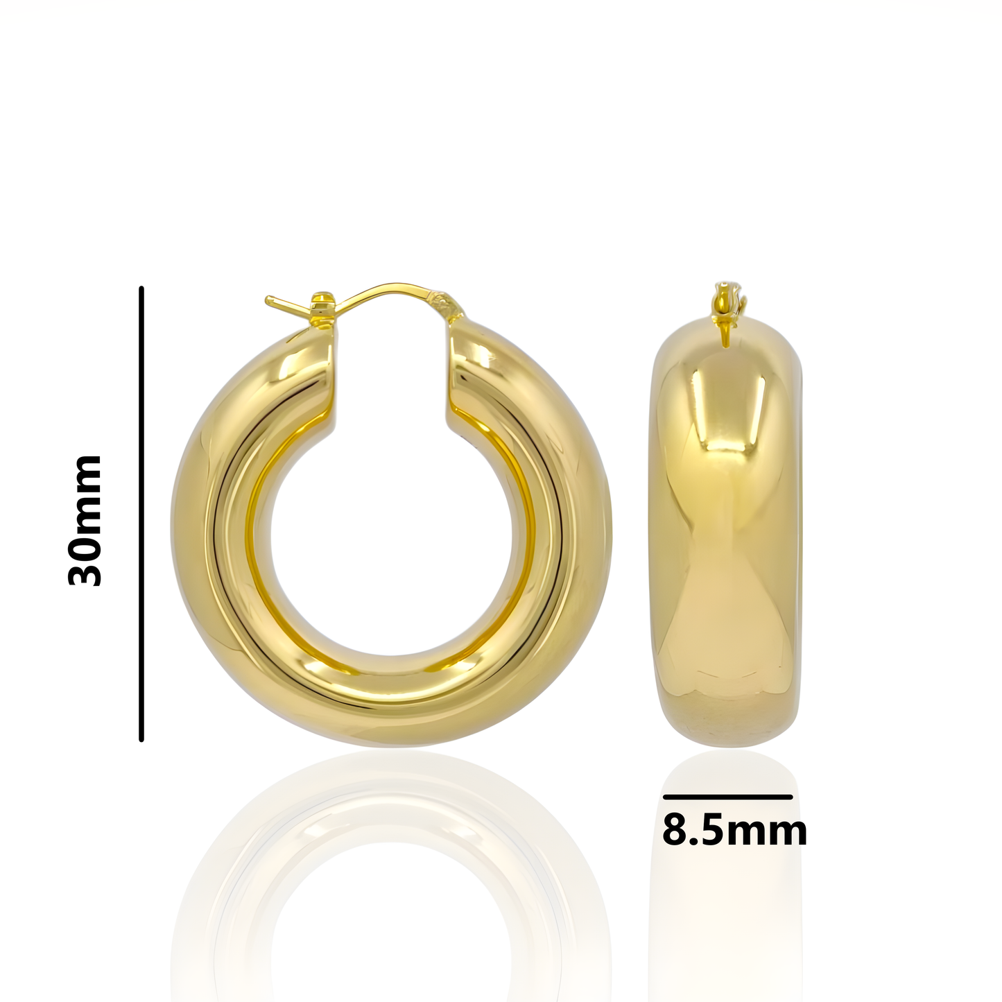 18K Gold Hoops Earrings