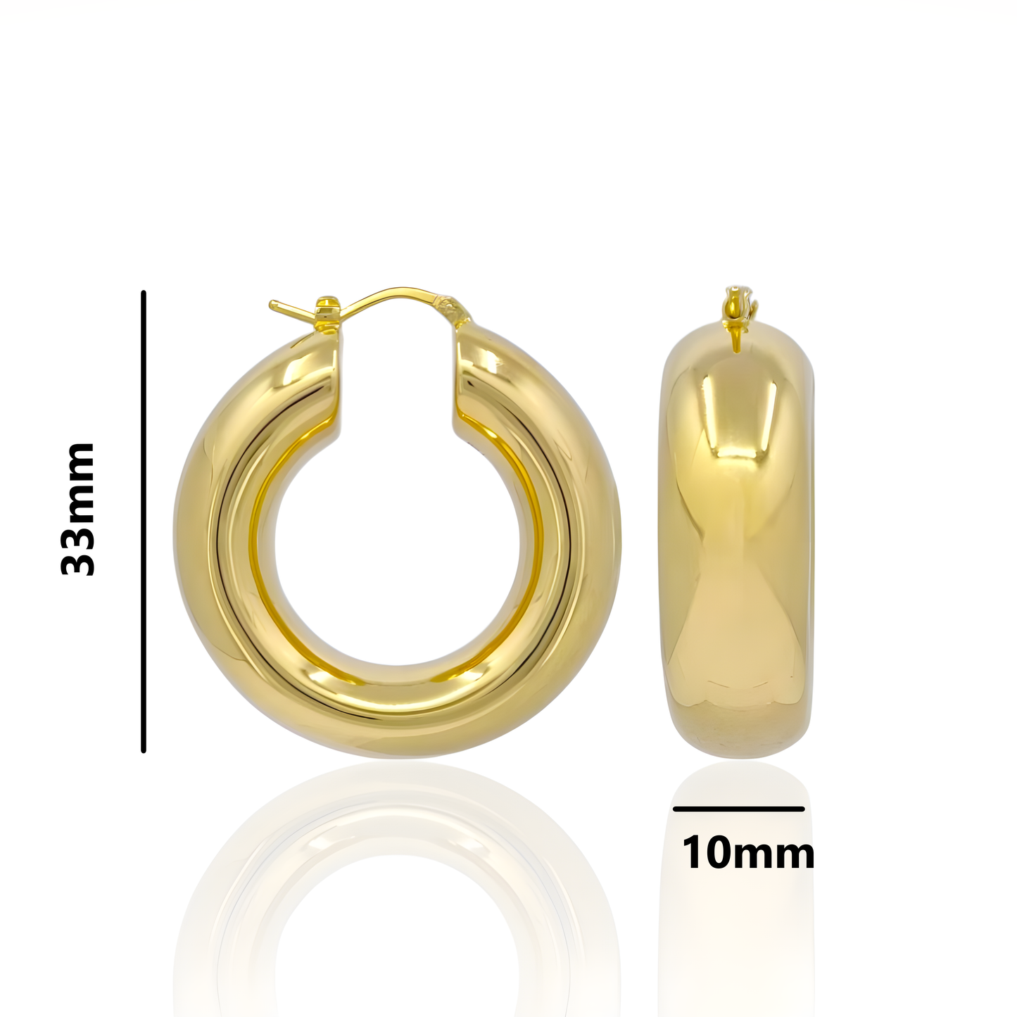 18K Gold Hoops Earrings