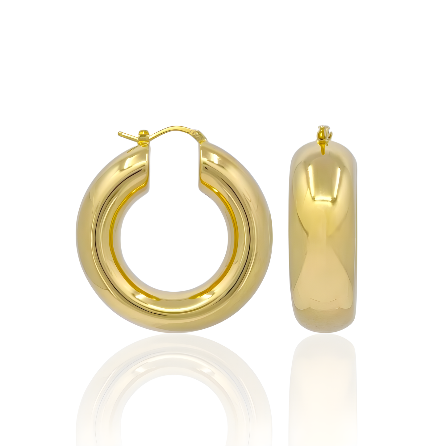 18K Gold Hoops Earrings