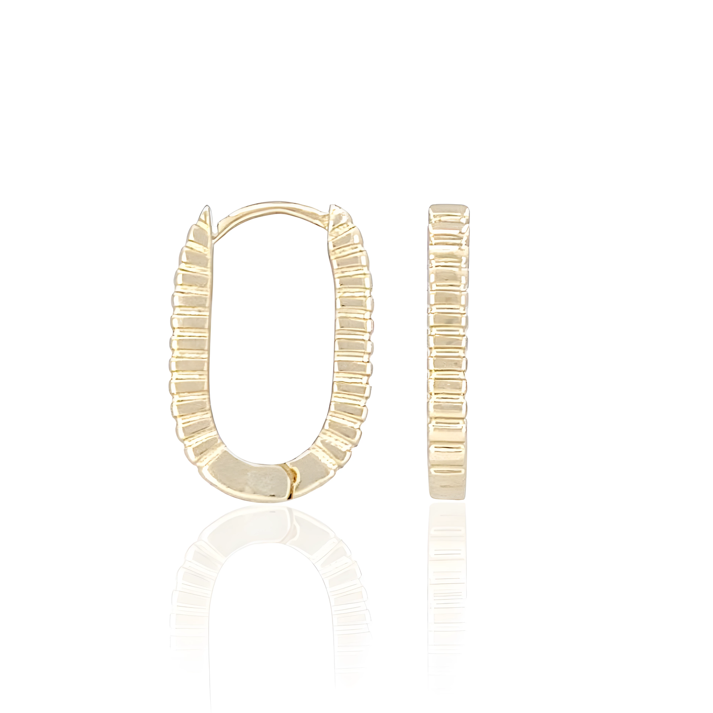 14K Notched Paper Clip Earrings