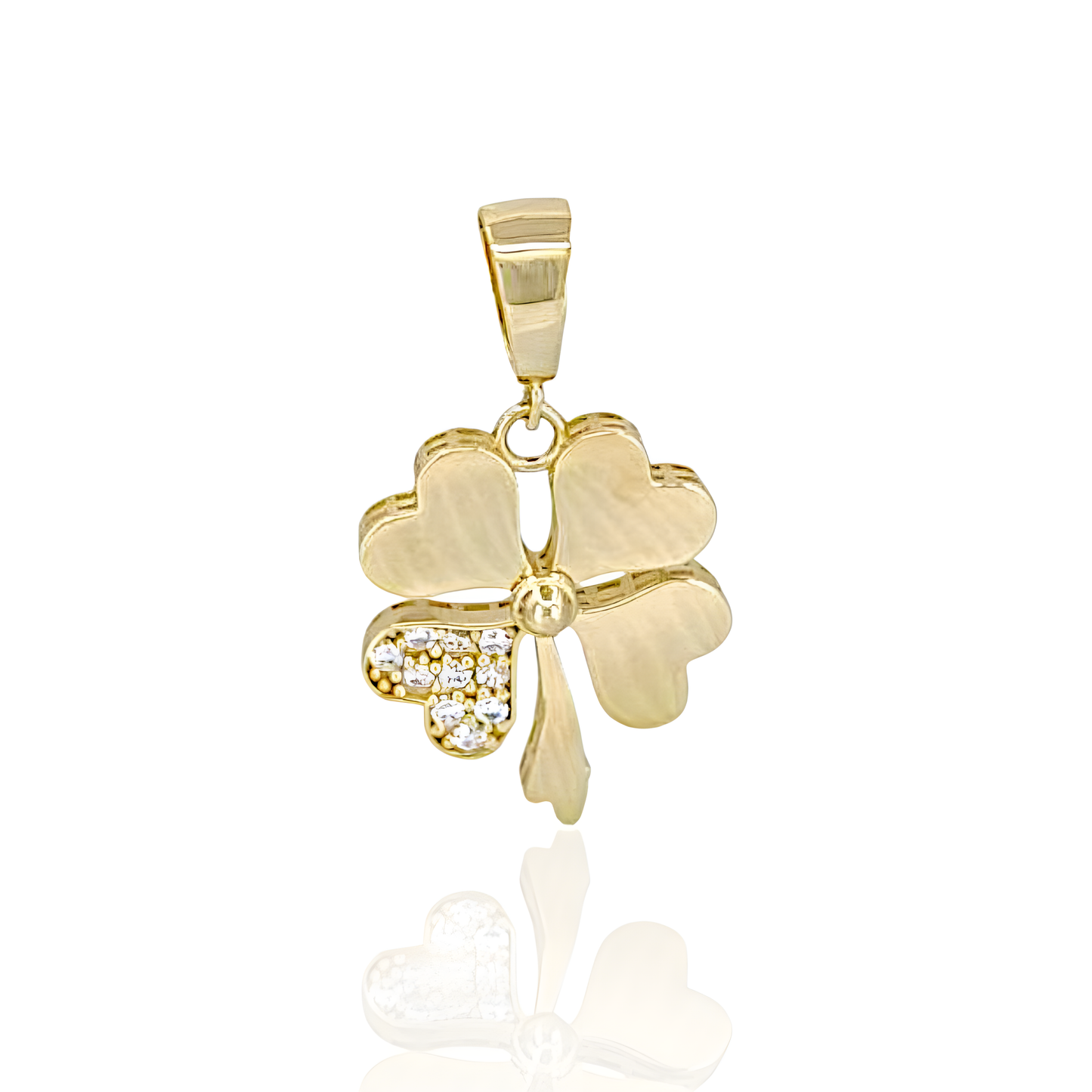 14K Gold Clover Charm Pendant
