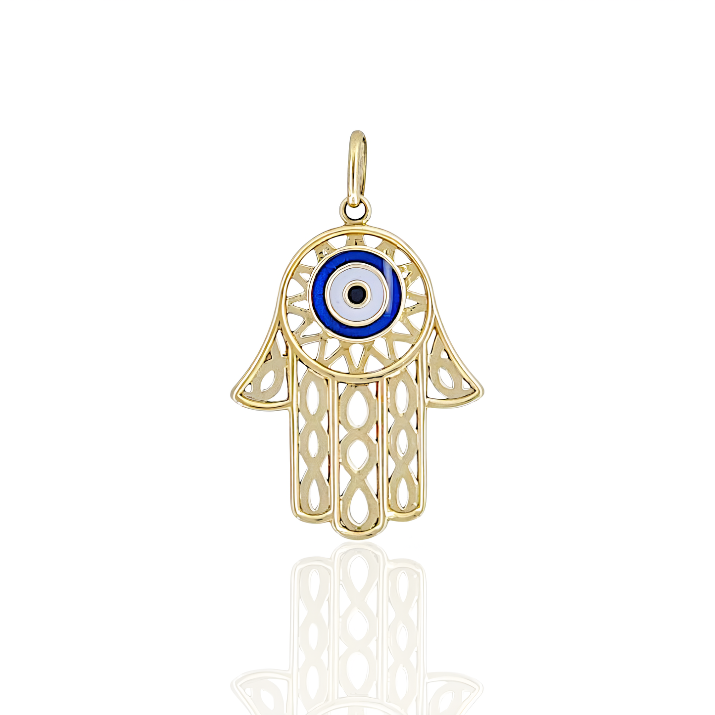 14K Gold Hamsa Pendant