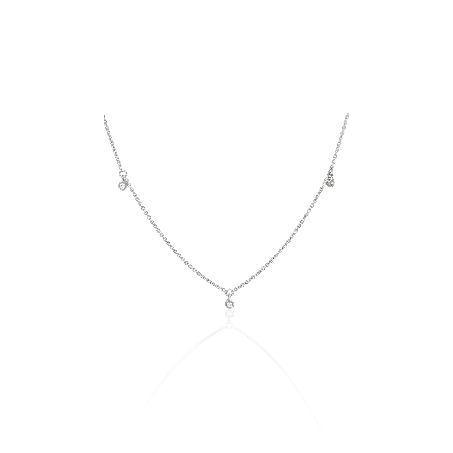 14K Gold Cable Chain Necklace with Natural Diamonds
