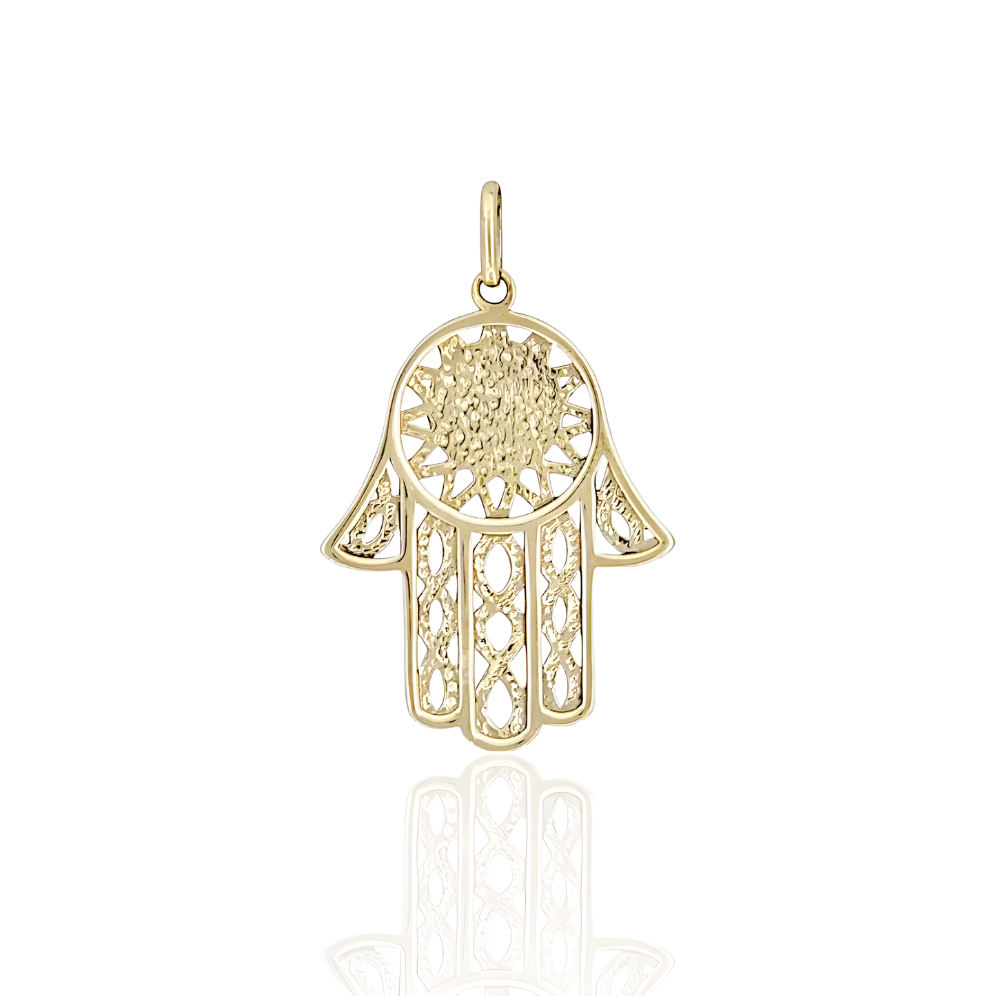 14K Gold Hamsa Pendant