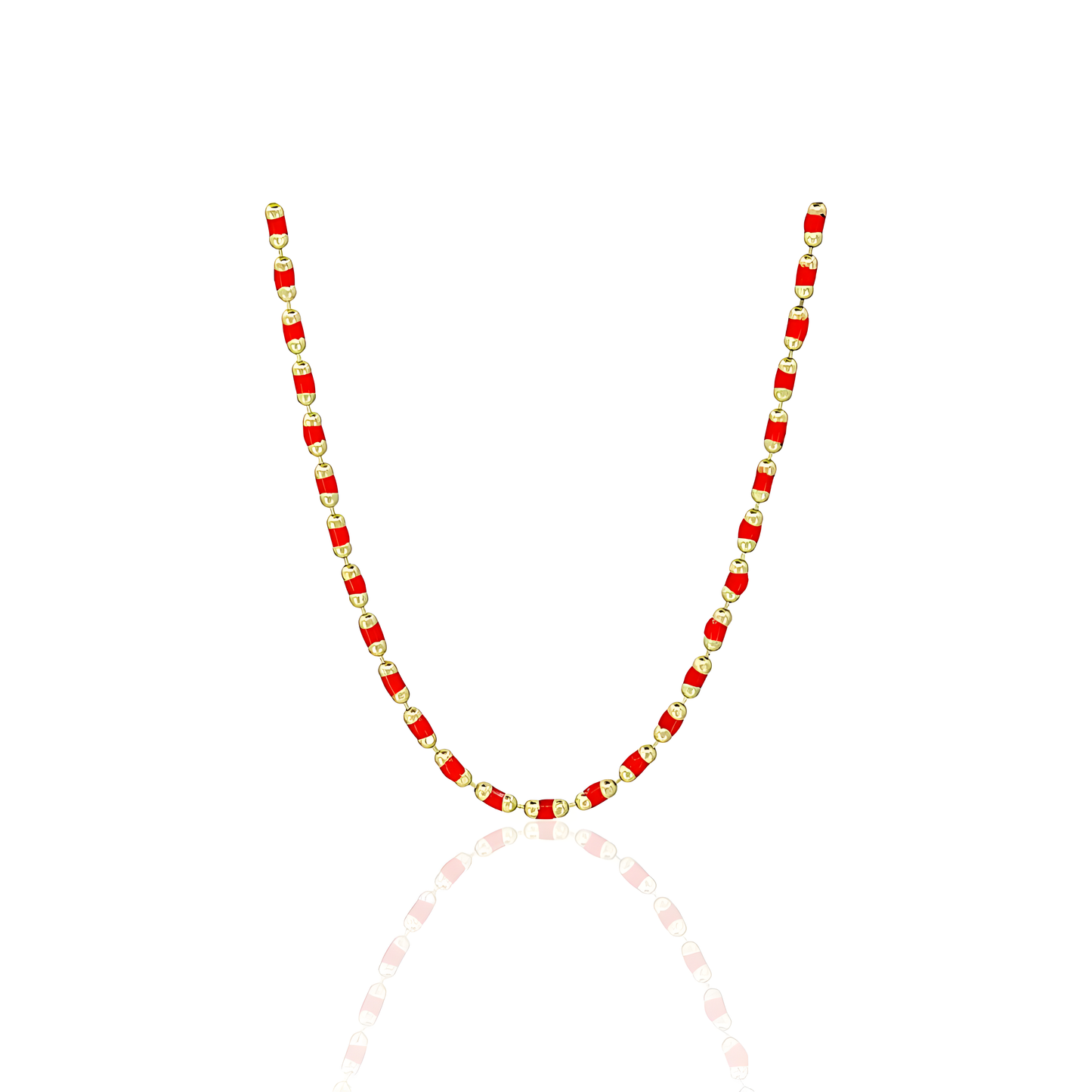14K Gold Beaded Italian Chain Necklace