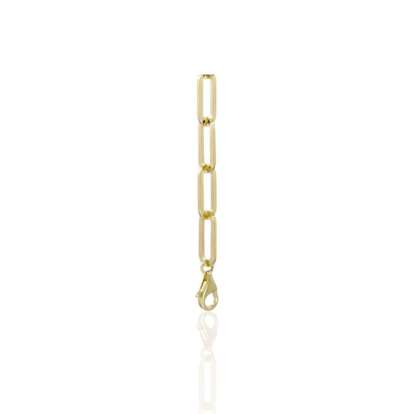 14K Solid Gold Paper Clip Bracelet