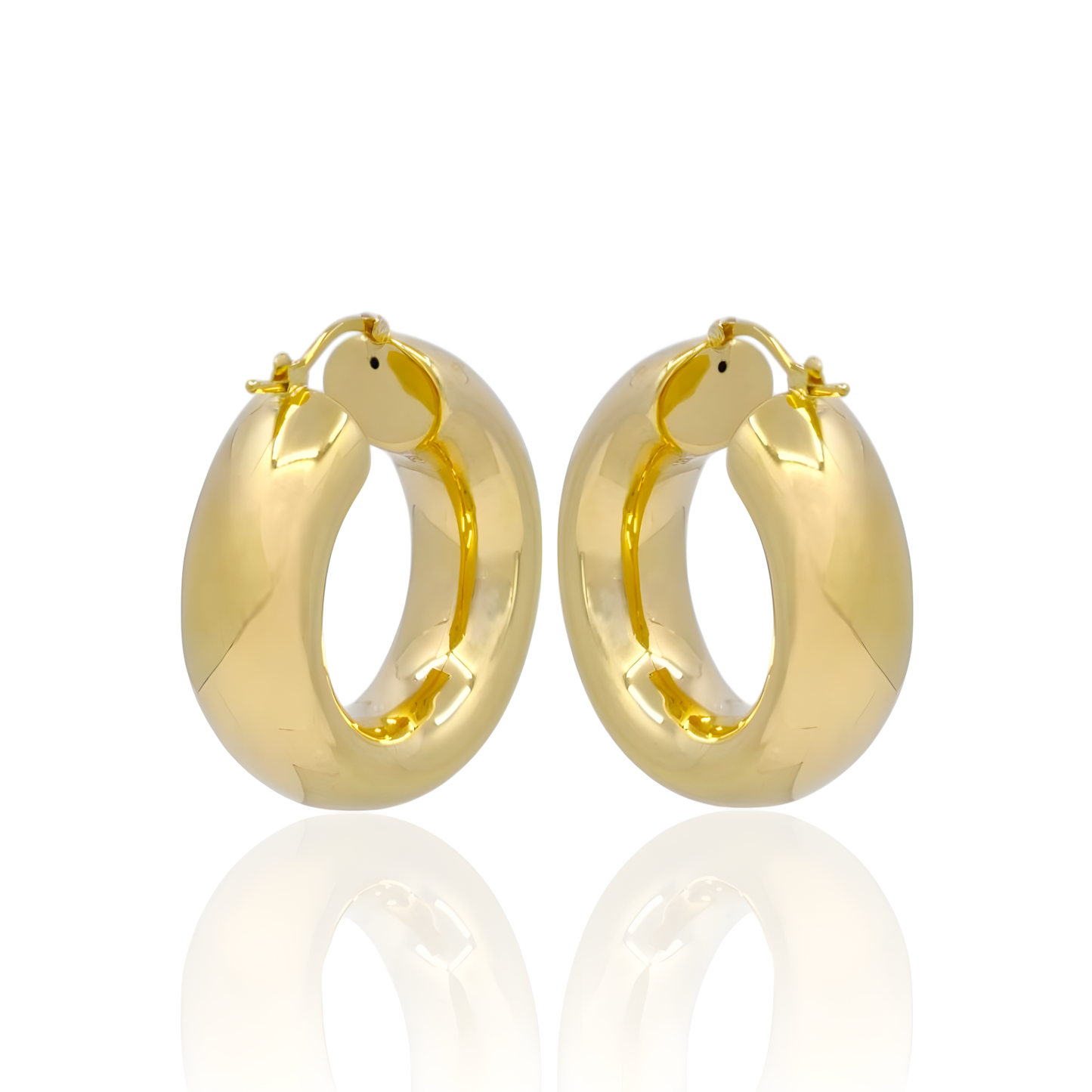 18K Gold Hoops Earrings