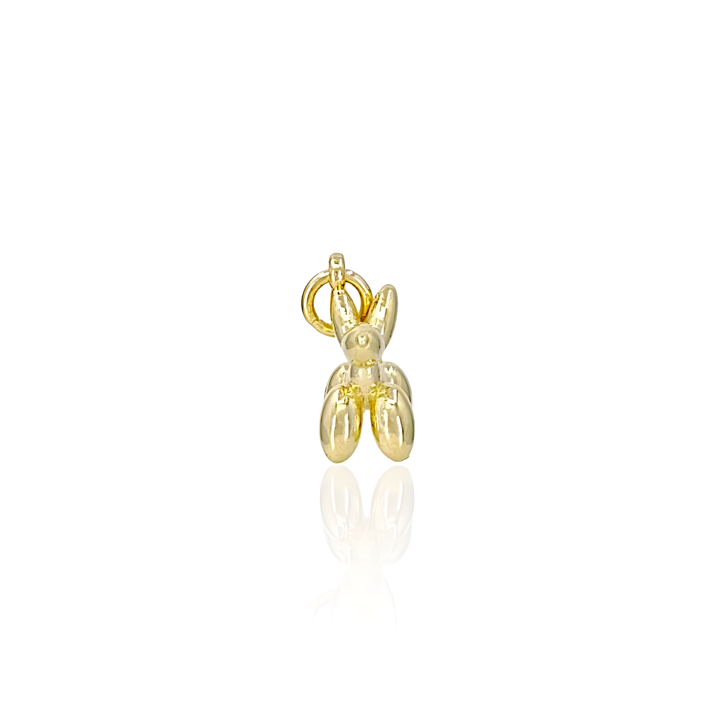 14K Gold Cute Balloon Puppy Pendant