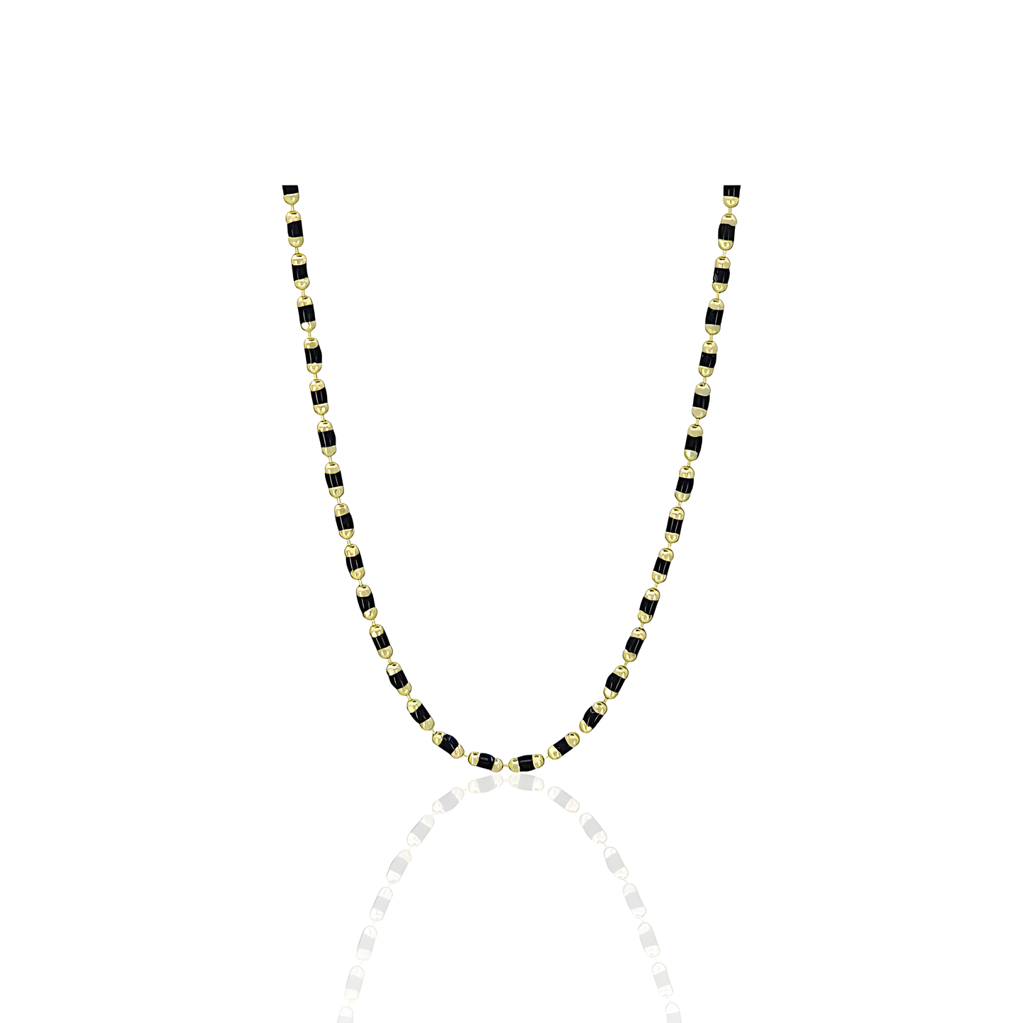 14K Gold Beaded Italian Chain Necklace