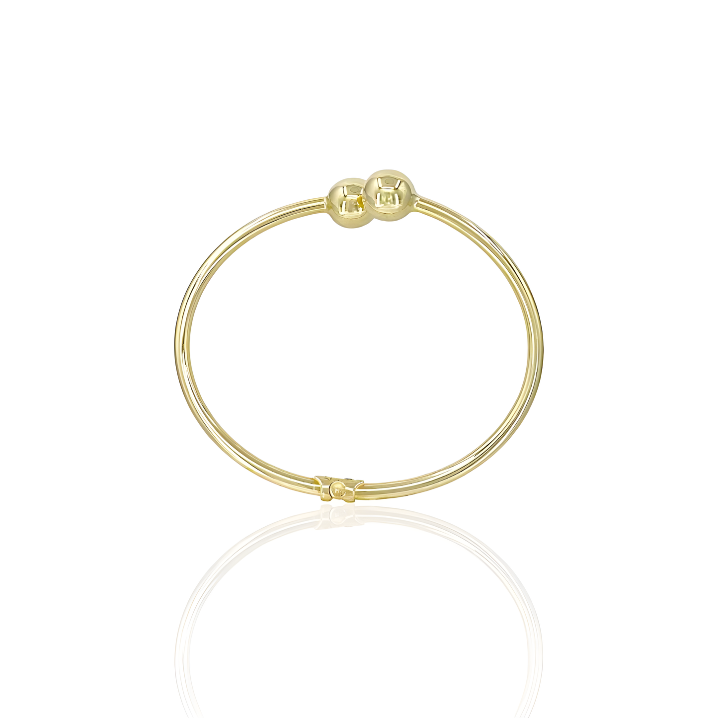 14K Gold Asymmetrical Bead Bangel