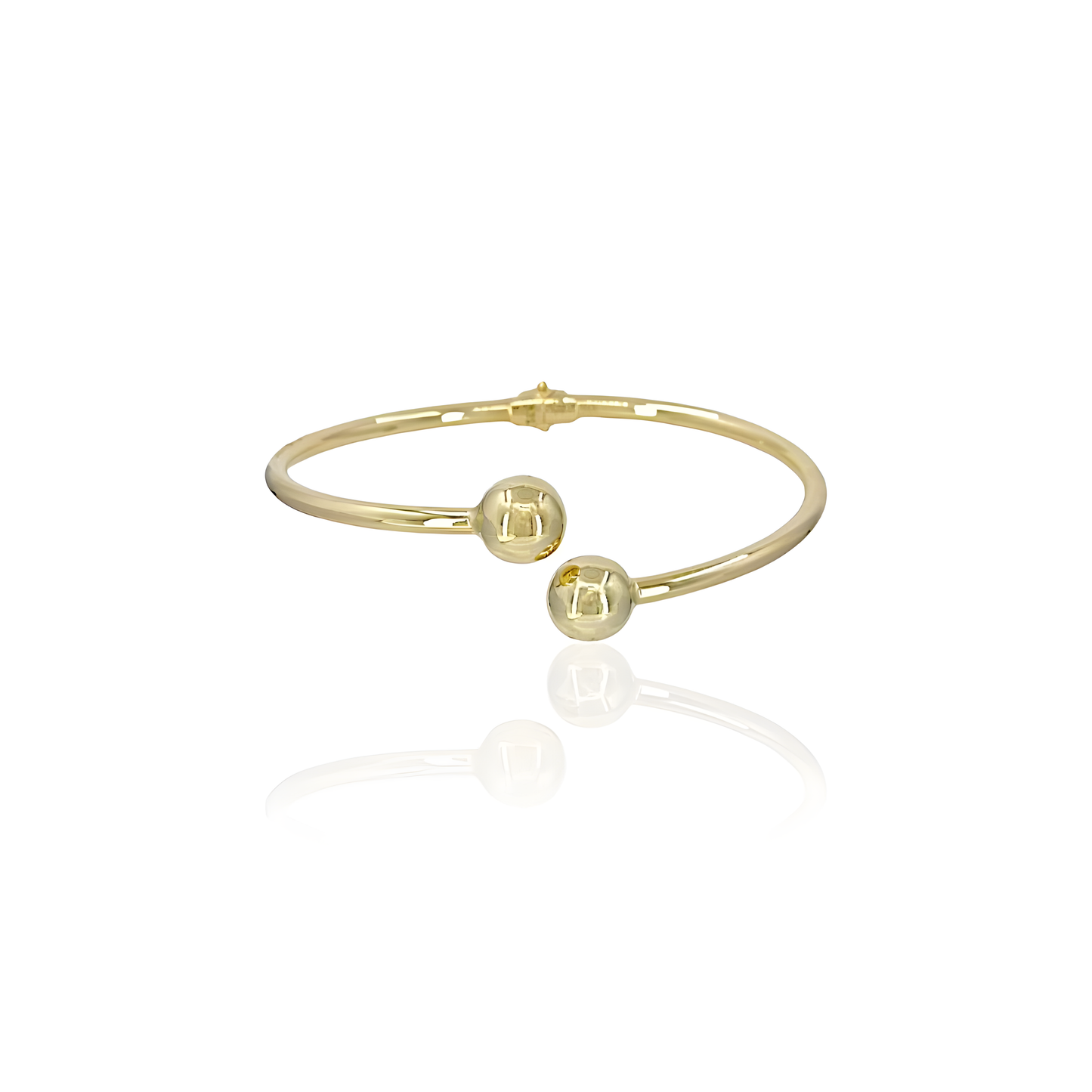 14K Gold Asymmetrical Bead Bangel